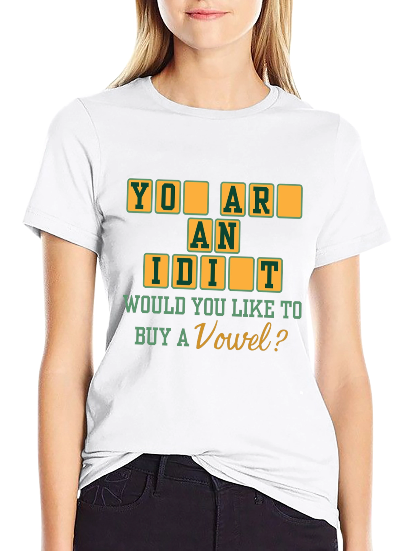 Black You Are An Idiot T-Shirt - Buy a Vowel Funny Tee view 9
