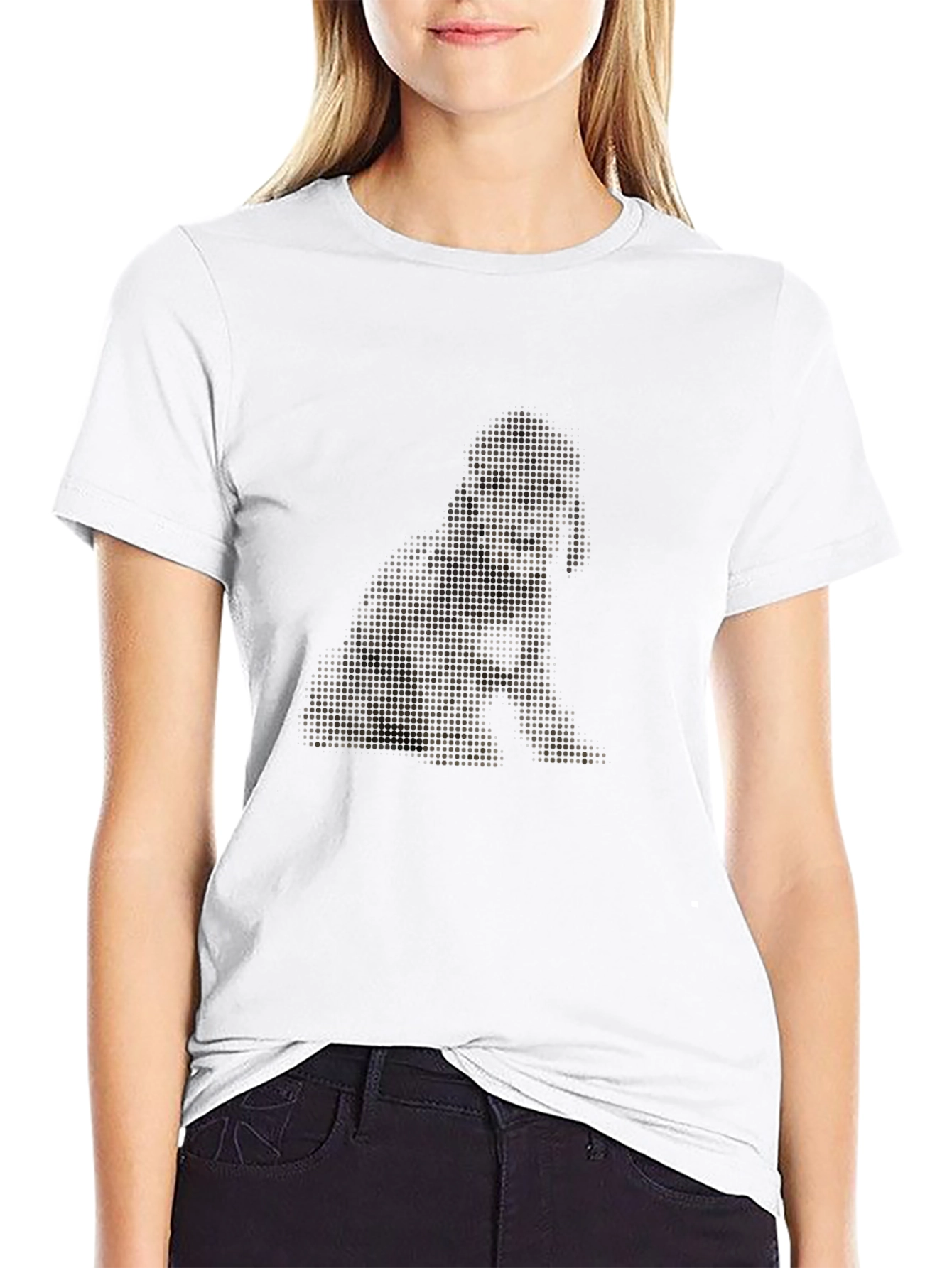 Black Dog Pixel Art Black T-Shirt view 9