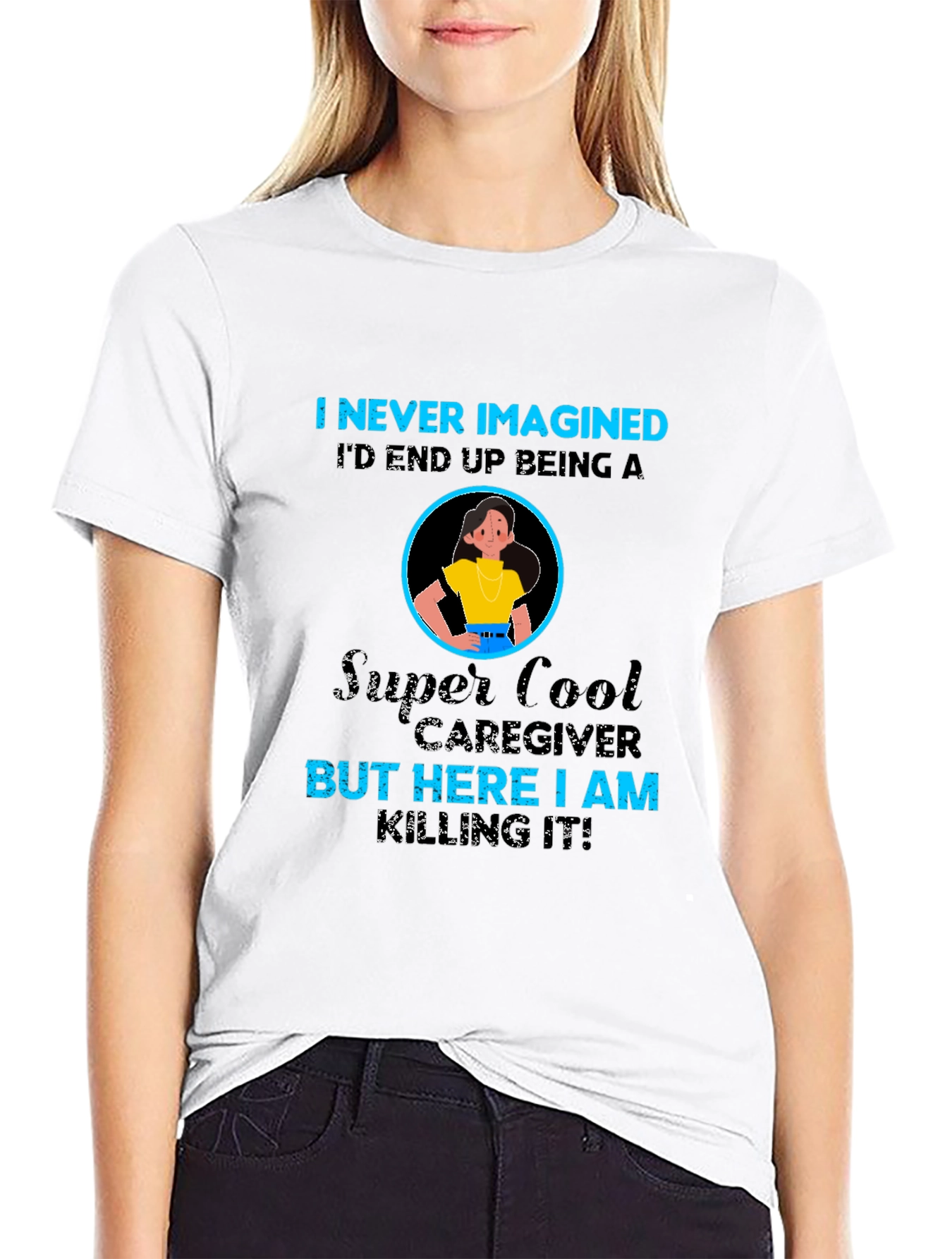 Black Super Cool Caregiver T-Shirt view 9