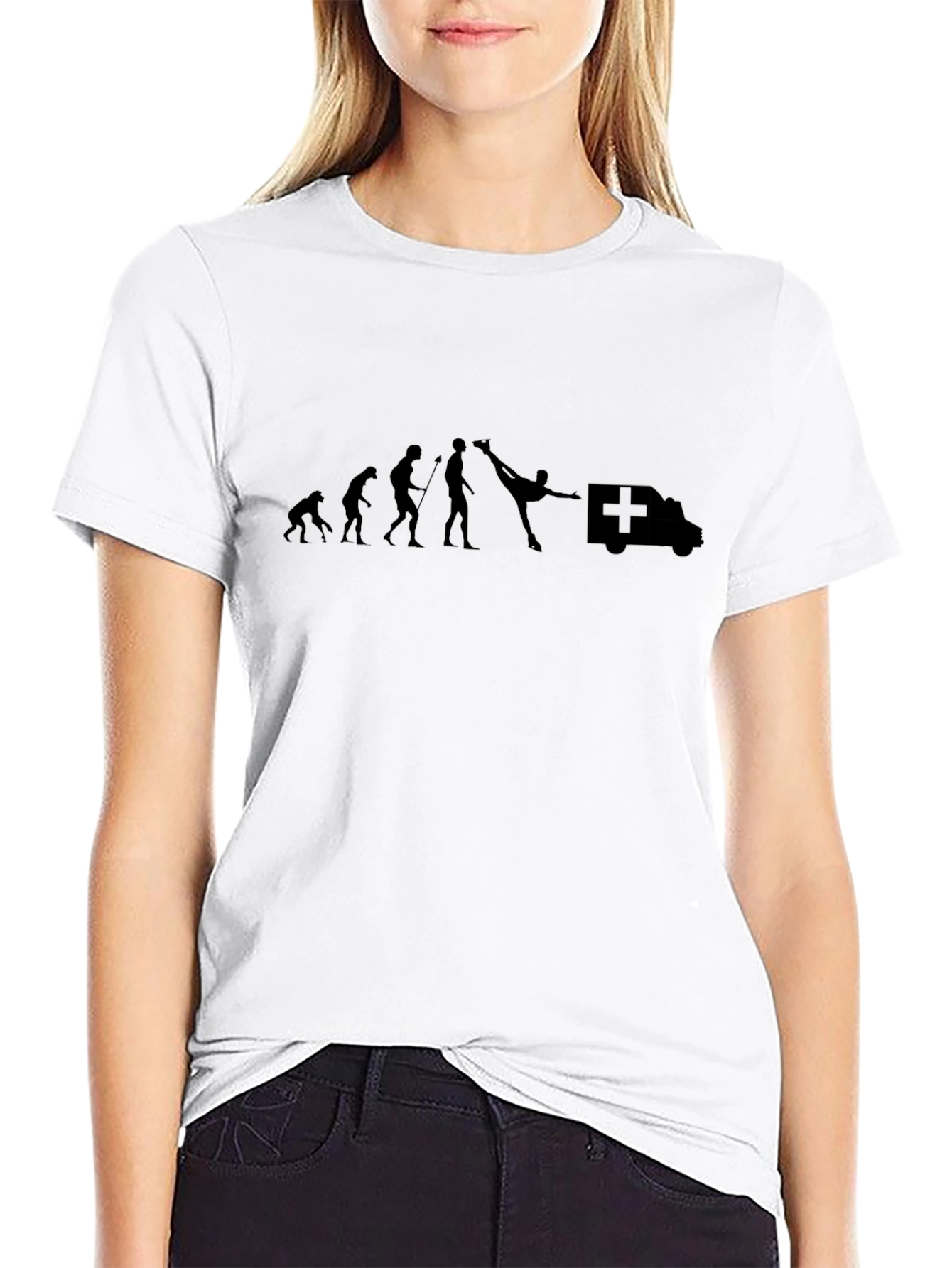 Black Evolution of Kicking Ambulance T-Shirt view 9