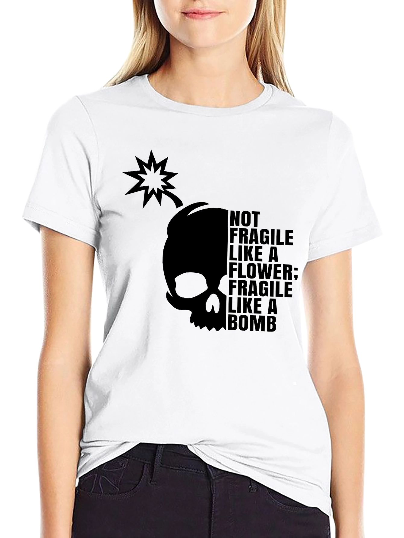 Black Fragile Like a Bomb T-Shirt - Men's Graphic Tee view 9