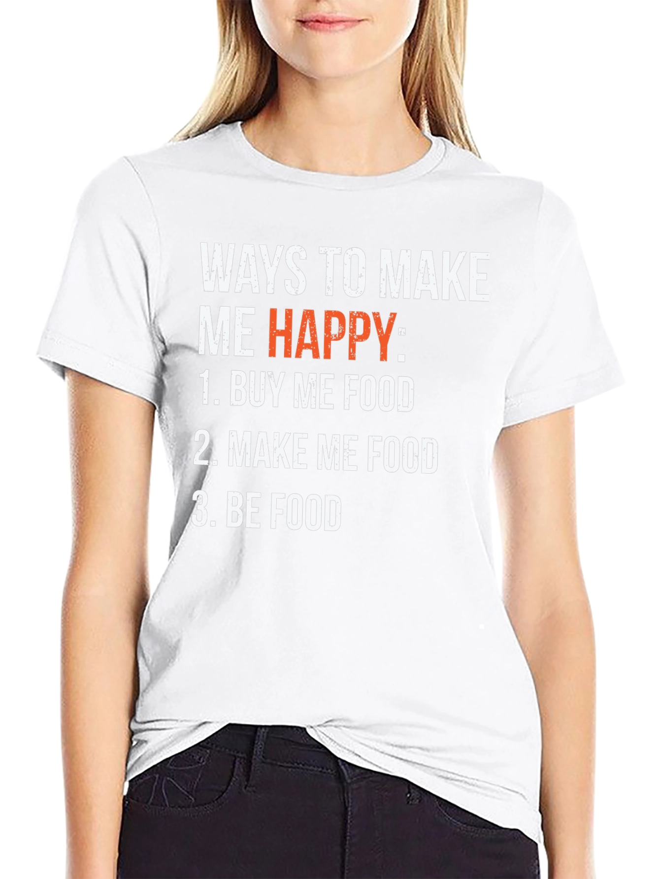 Black Funny Foodie T-Shirt - Ways to Make Me Happy view 9