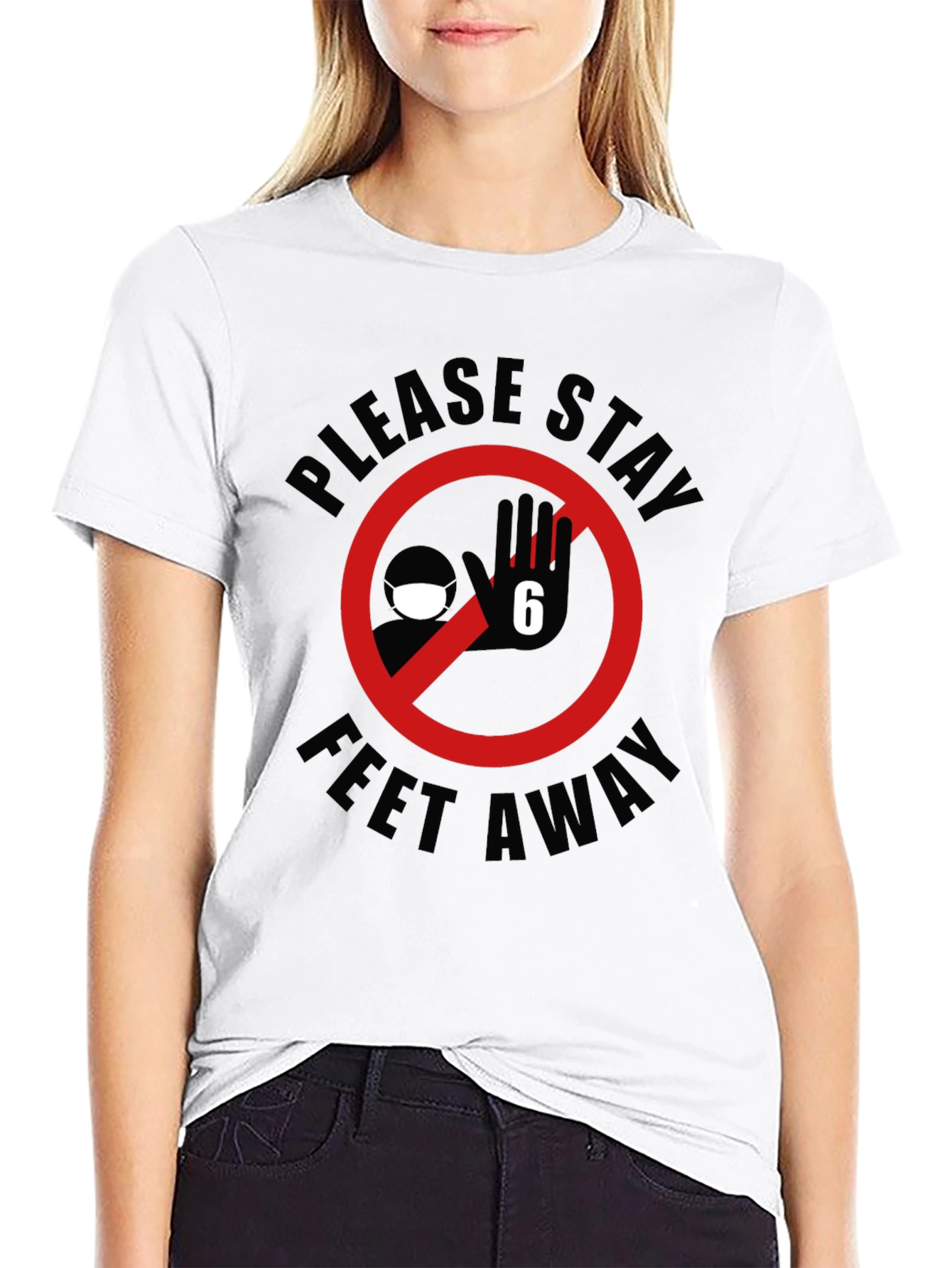 Black Stay Away T-Shirt - Social Distancing Tee view 9