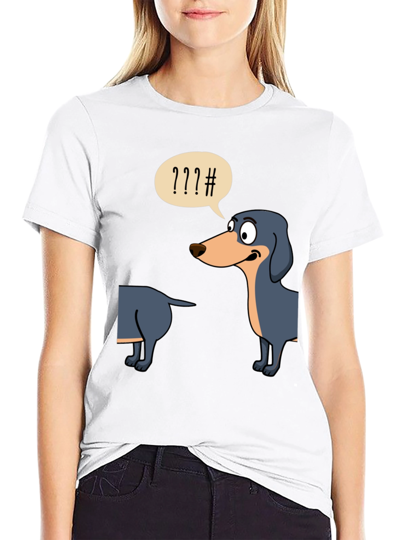 Black Funny Dachshund T-Shirt view 9