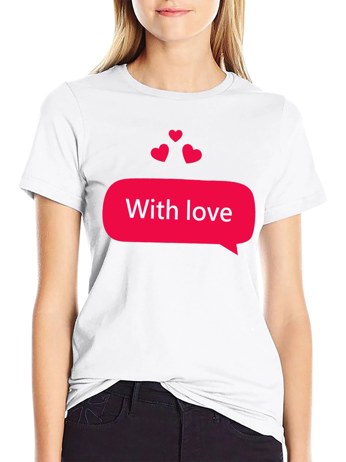 Black With Love Graphic Tee - Stylish Black T-Shirt view 9