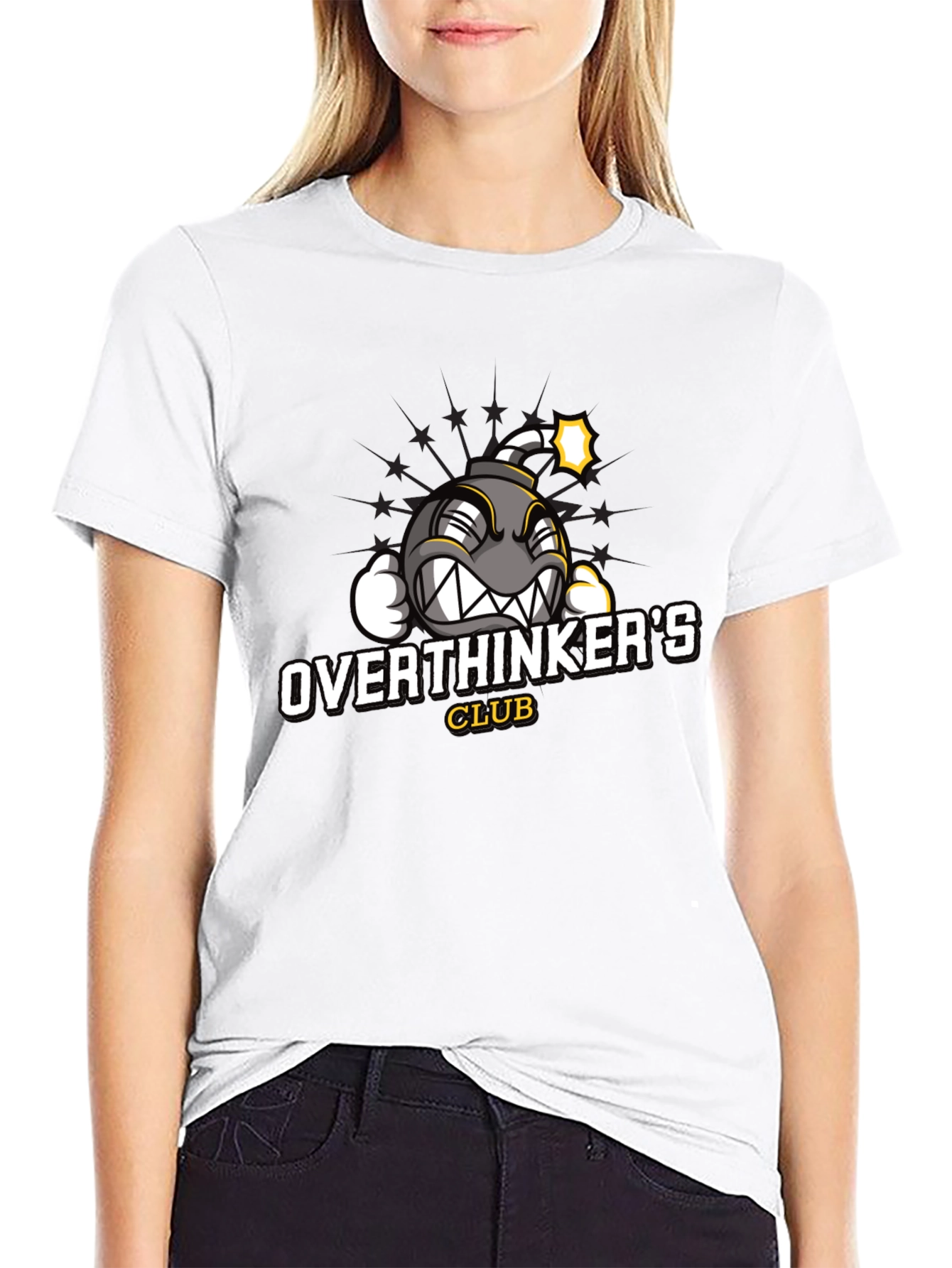 Black Overthinker's Club Graphic Tee view 9