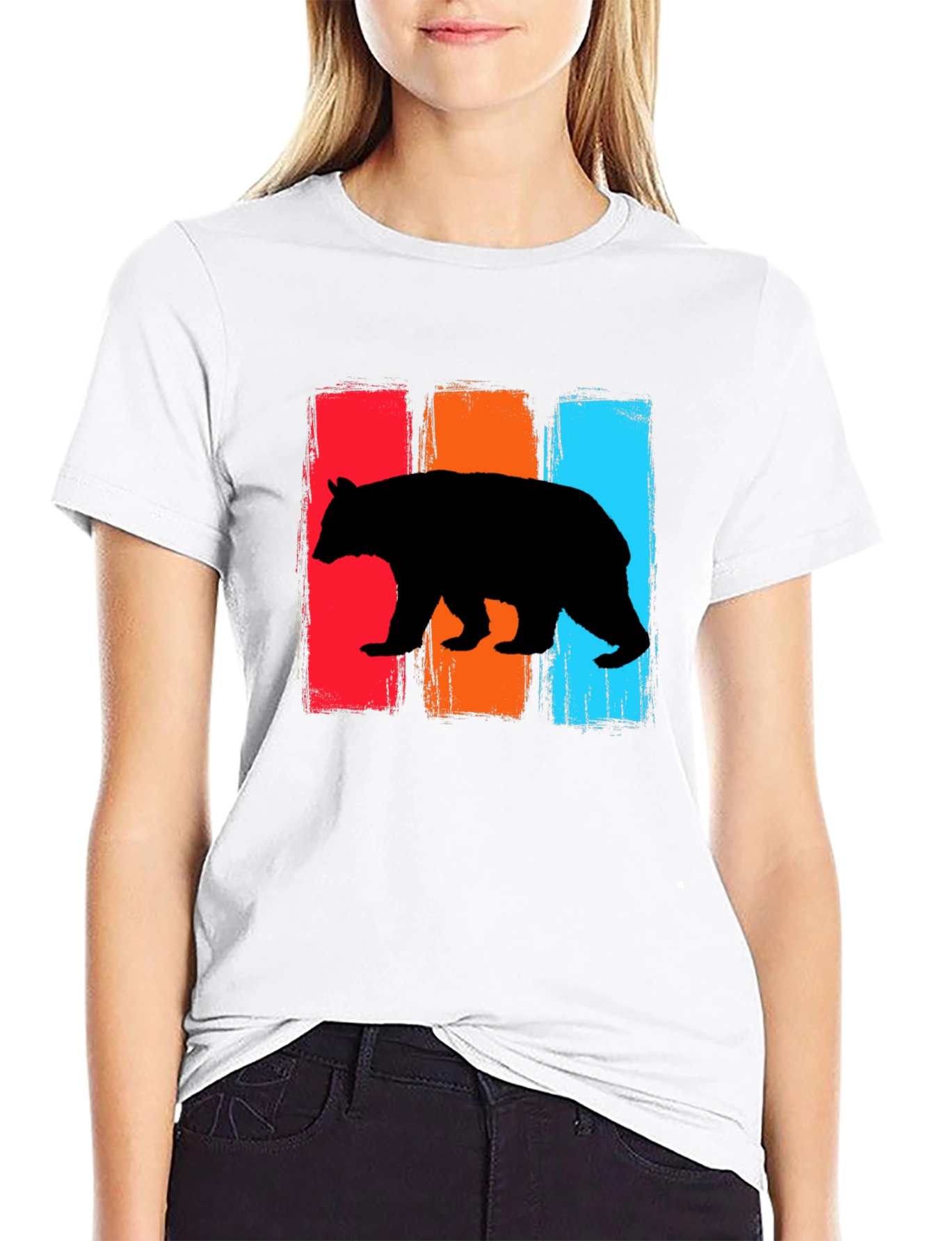 Black Retro Bear Graphic T-Shirt view 9