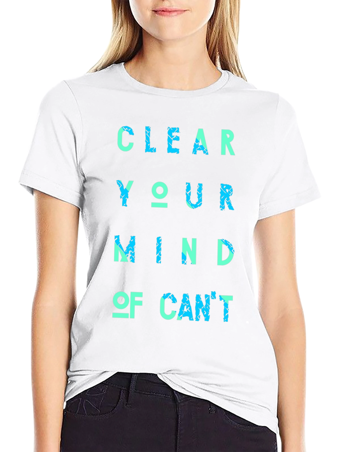 Black Inspirational Message T-Shirt: Clear Your Mind view 9