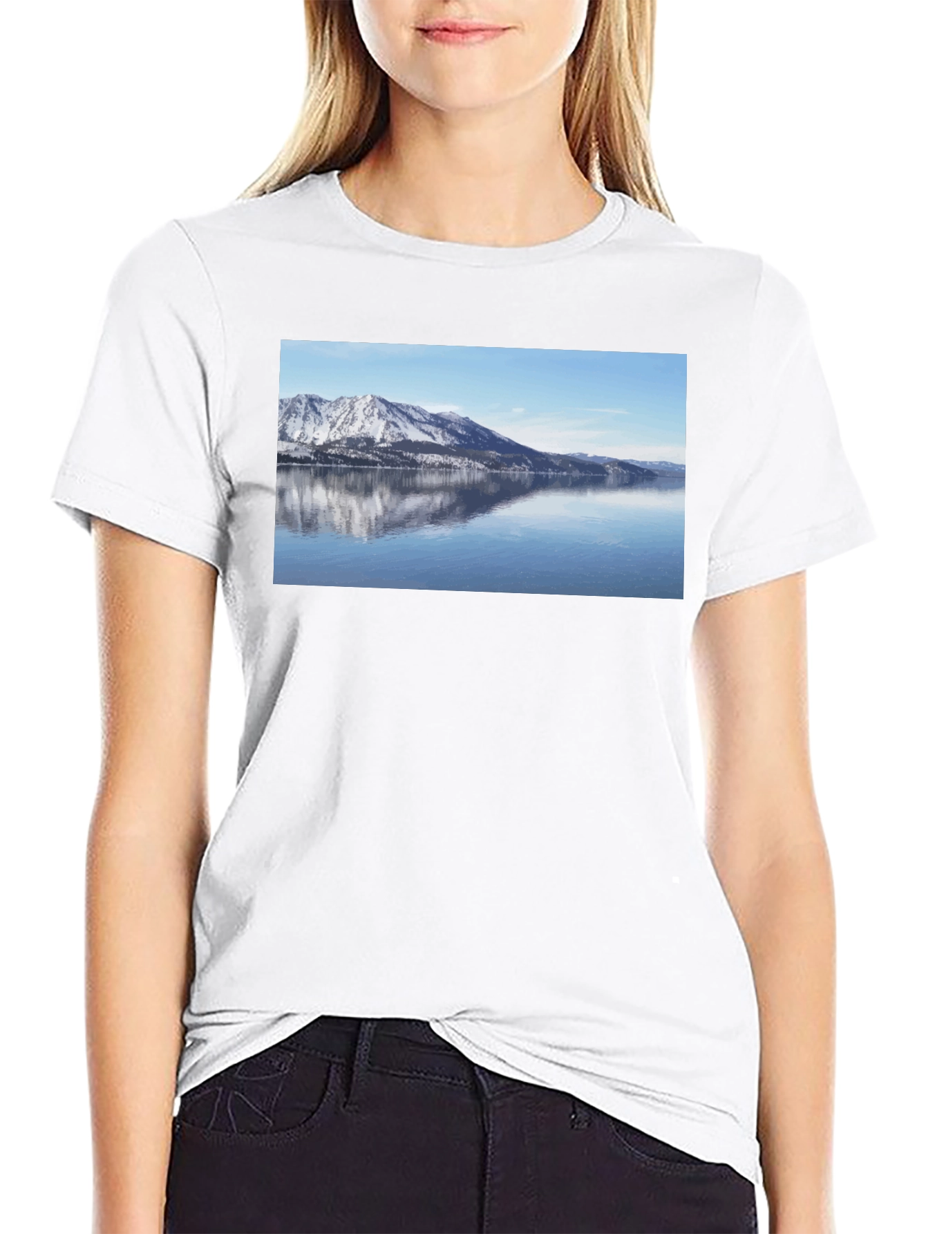 Black Mountain Lake View Graphic Tee view 9