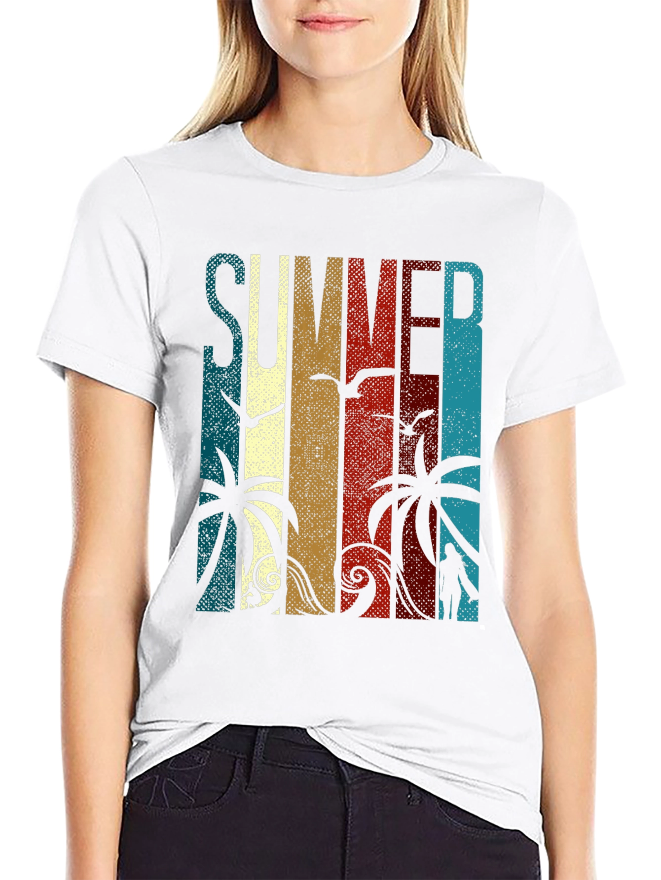 Black Summer Beach Graphic Tee view 9