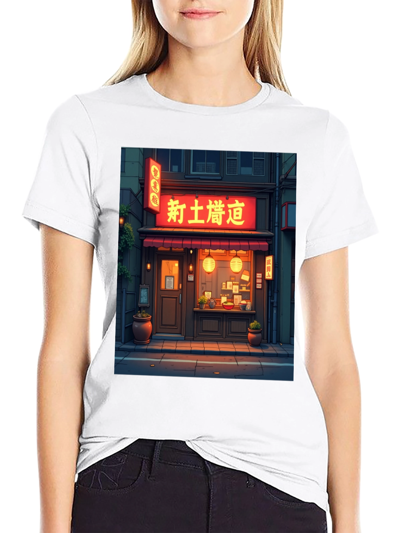 Black Japanese Ramen Shop Graphic Tee view 9