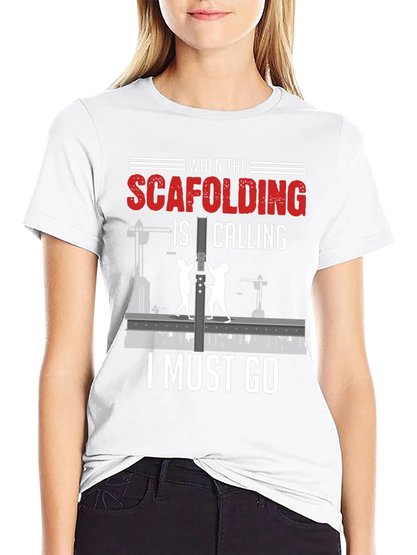 Black Scaffolding Calling T-Shirt - Construction Worker Gift view 9