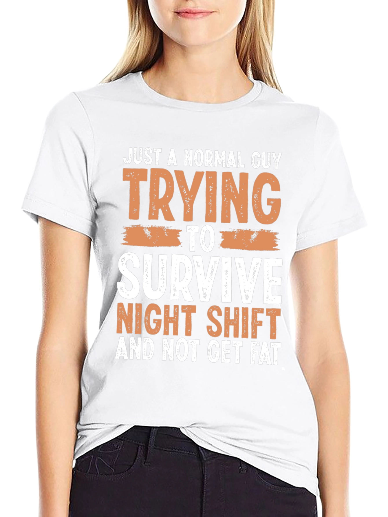 Black Normal Guy Night Shift T-Shirt view 9