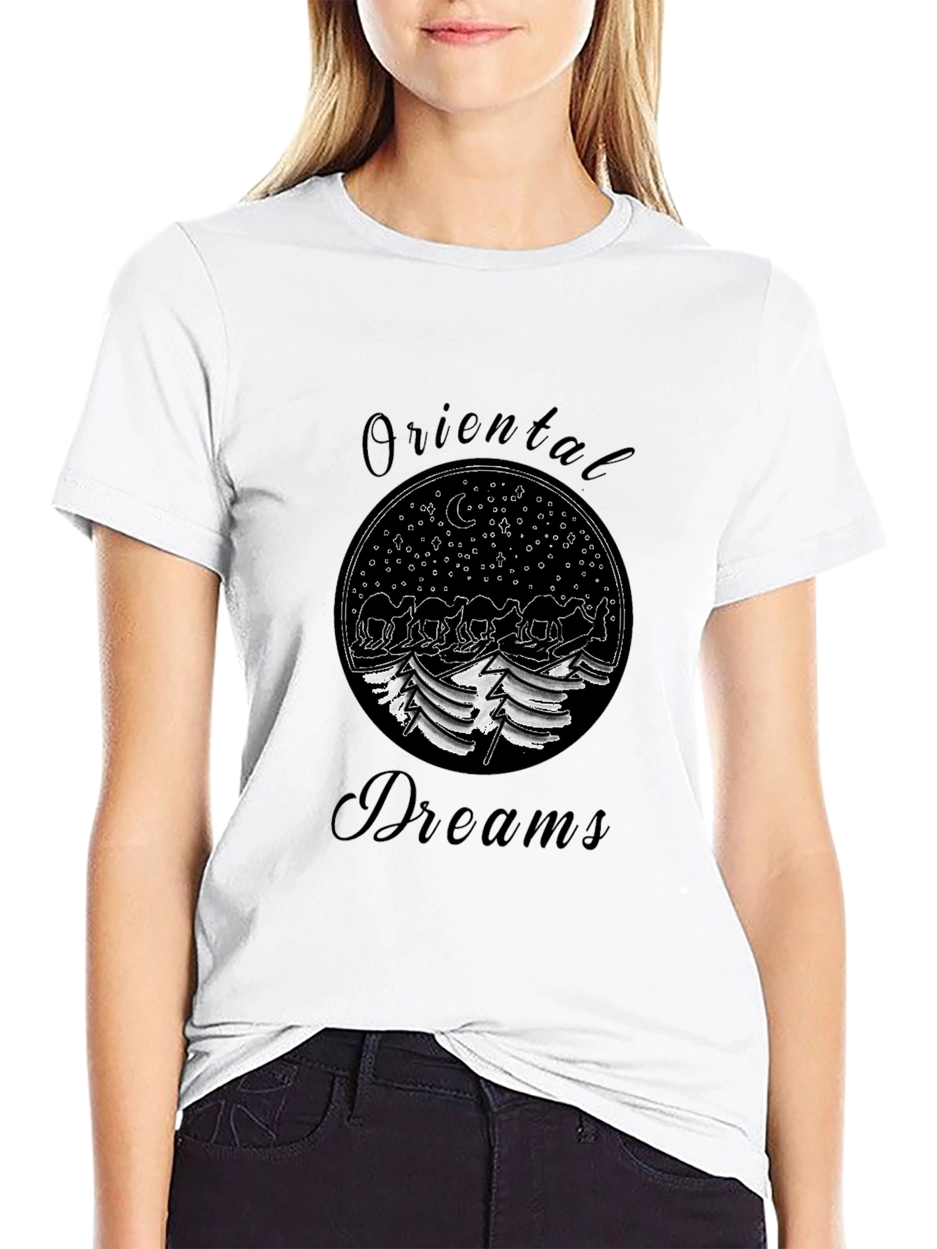 Black Oriental Dreams Graphic T-Shirt view 9