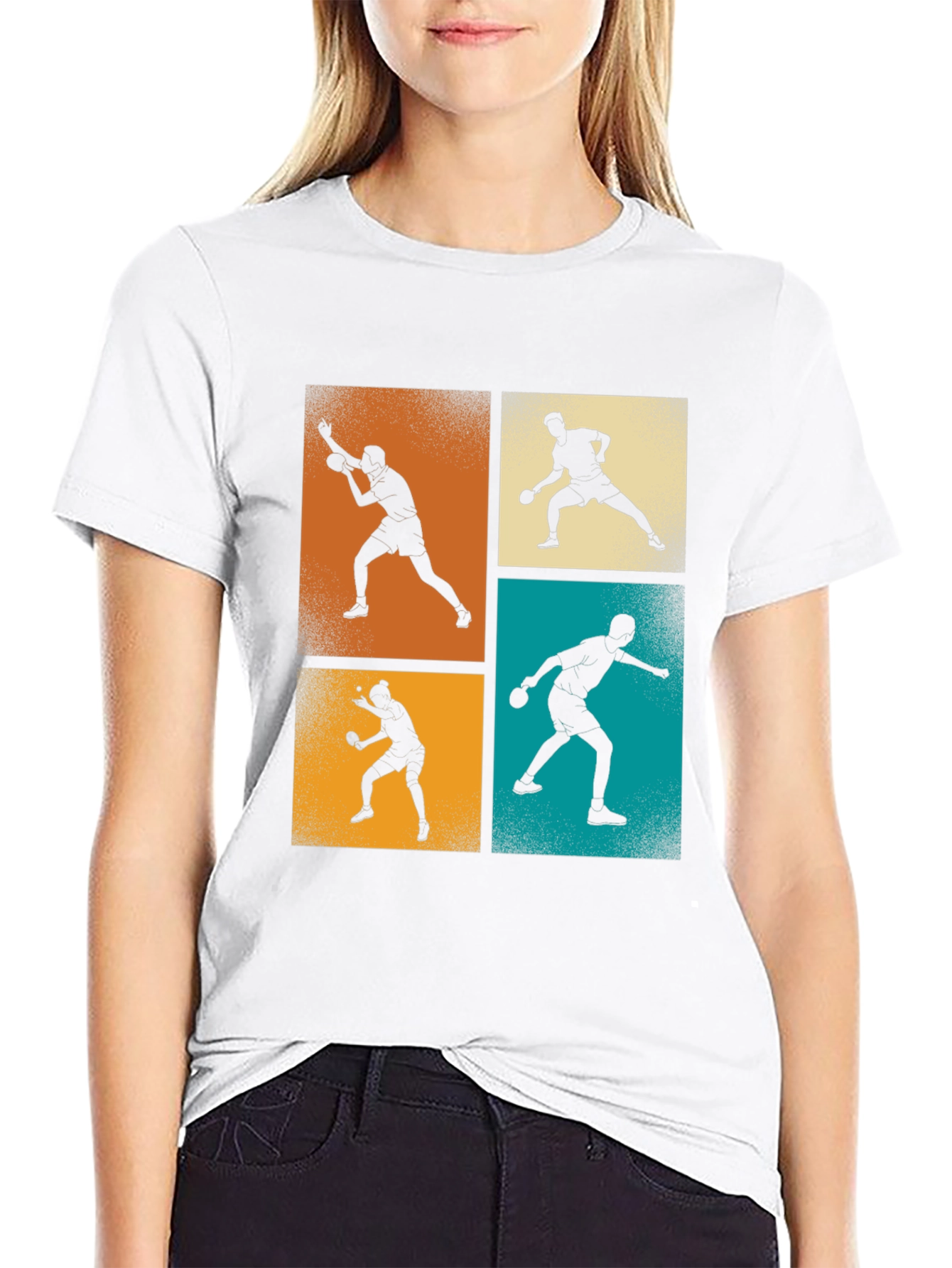 Black Retro Table Tennis T-Shirt view 9