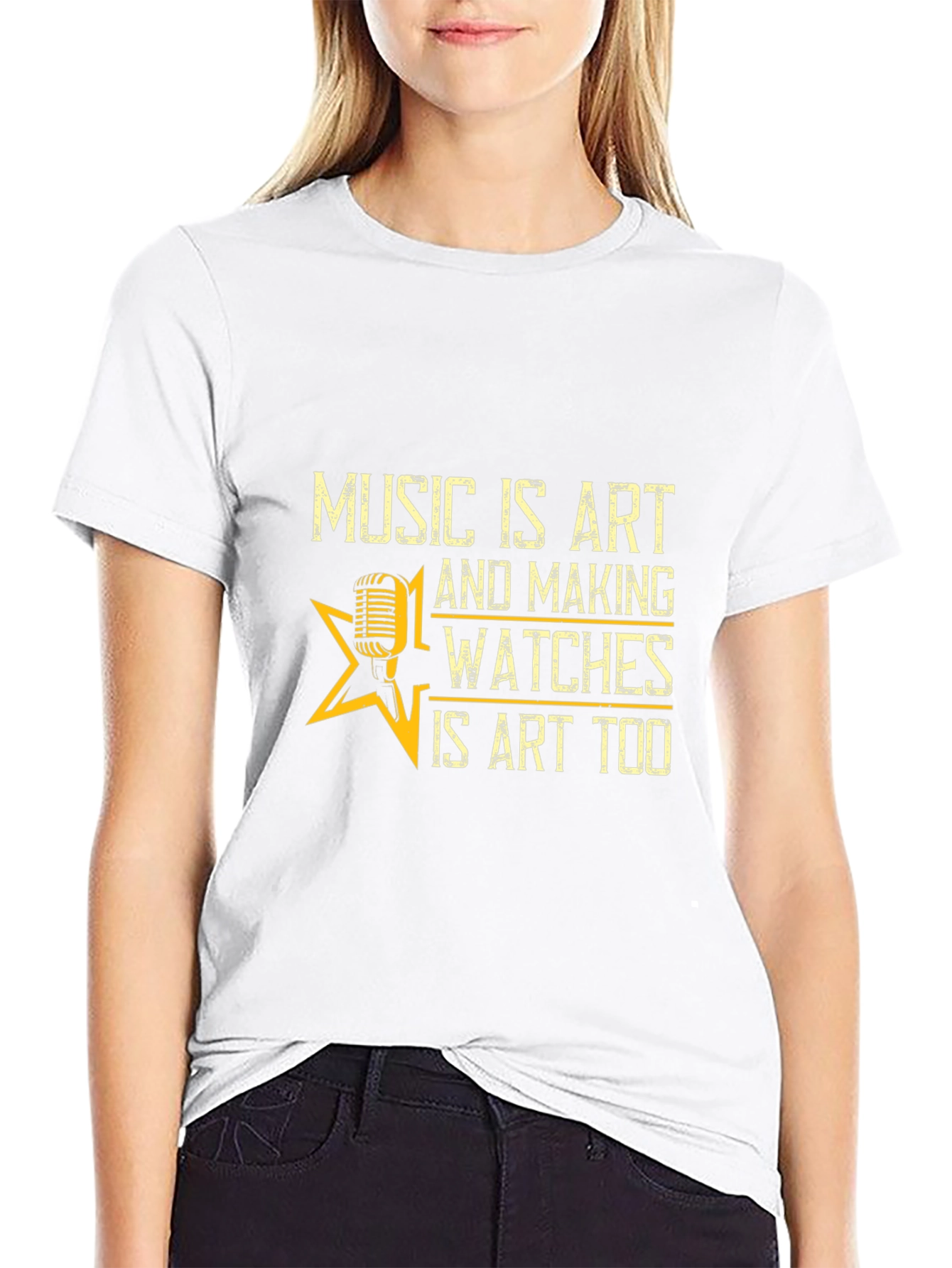 Black Music and Watches Art T-Shirt view 9