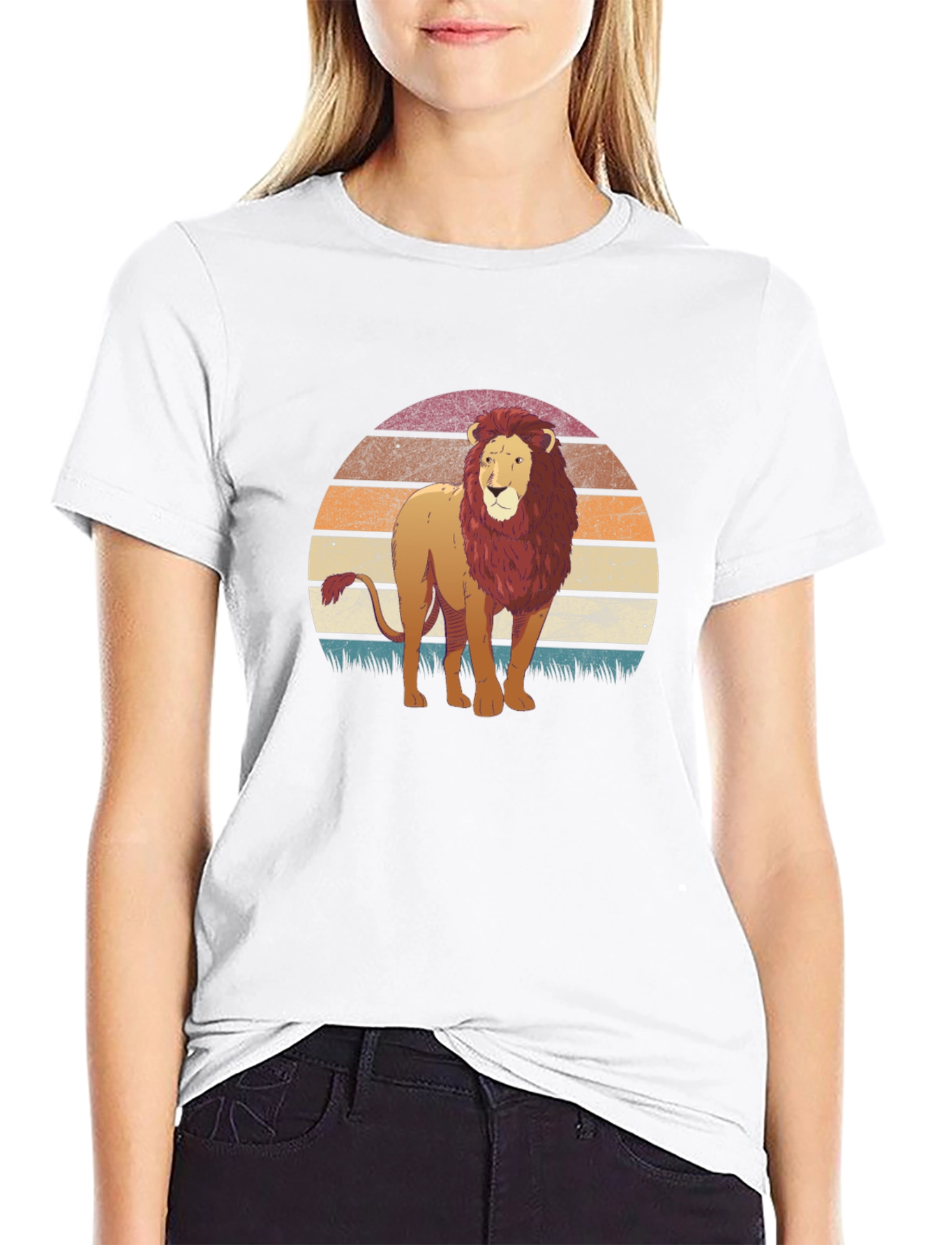 Black Lion Sunset Graphic T-Shirt view 9