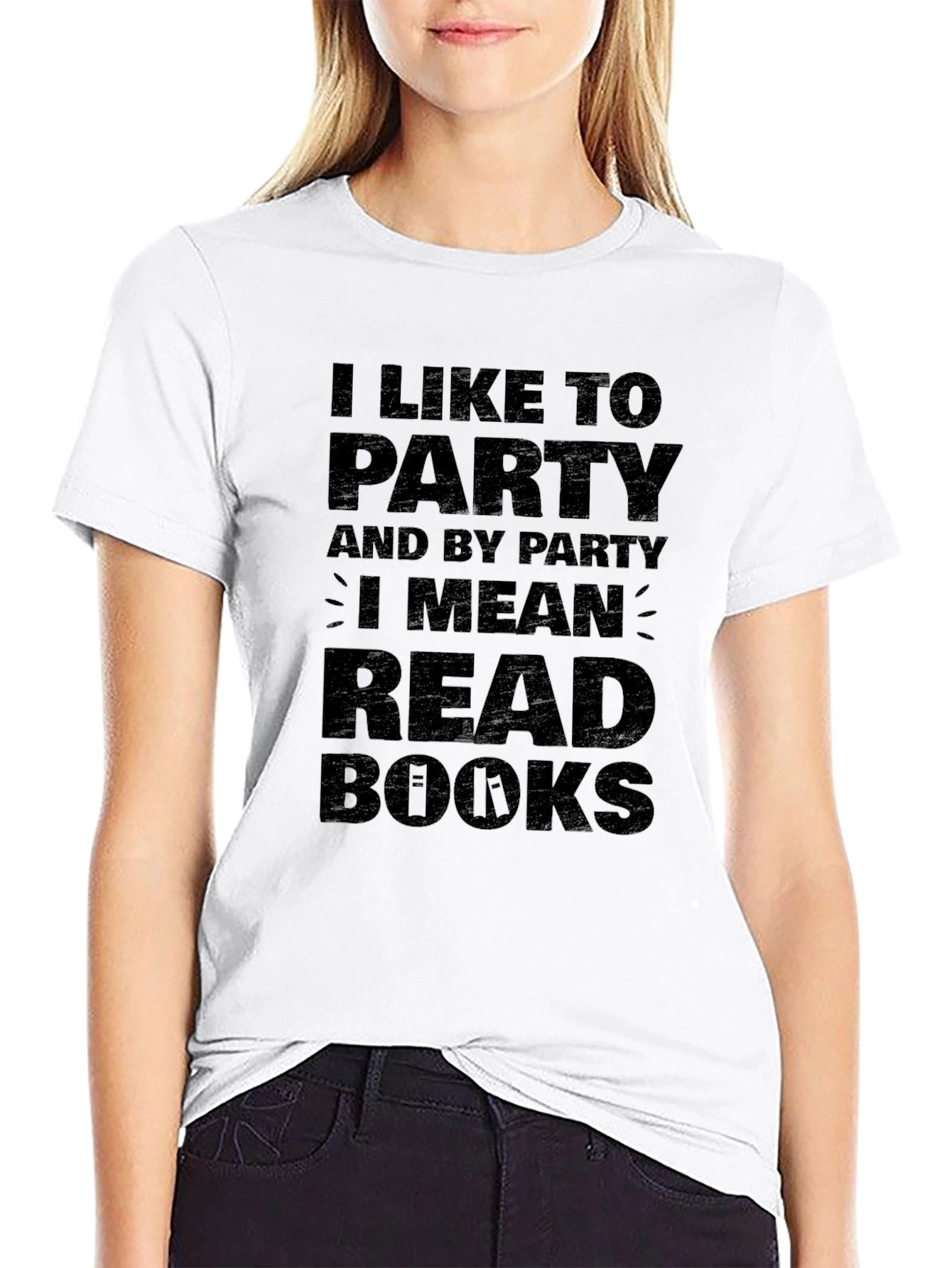 Black I Like To Party Read Books Black T-Shirt view 9