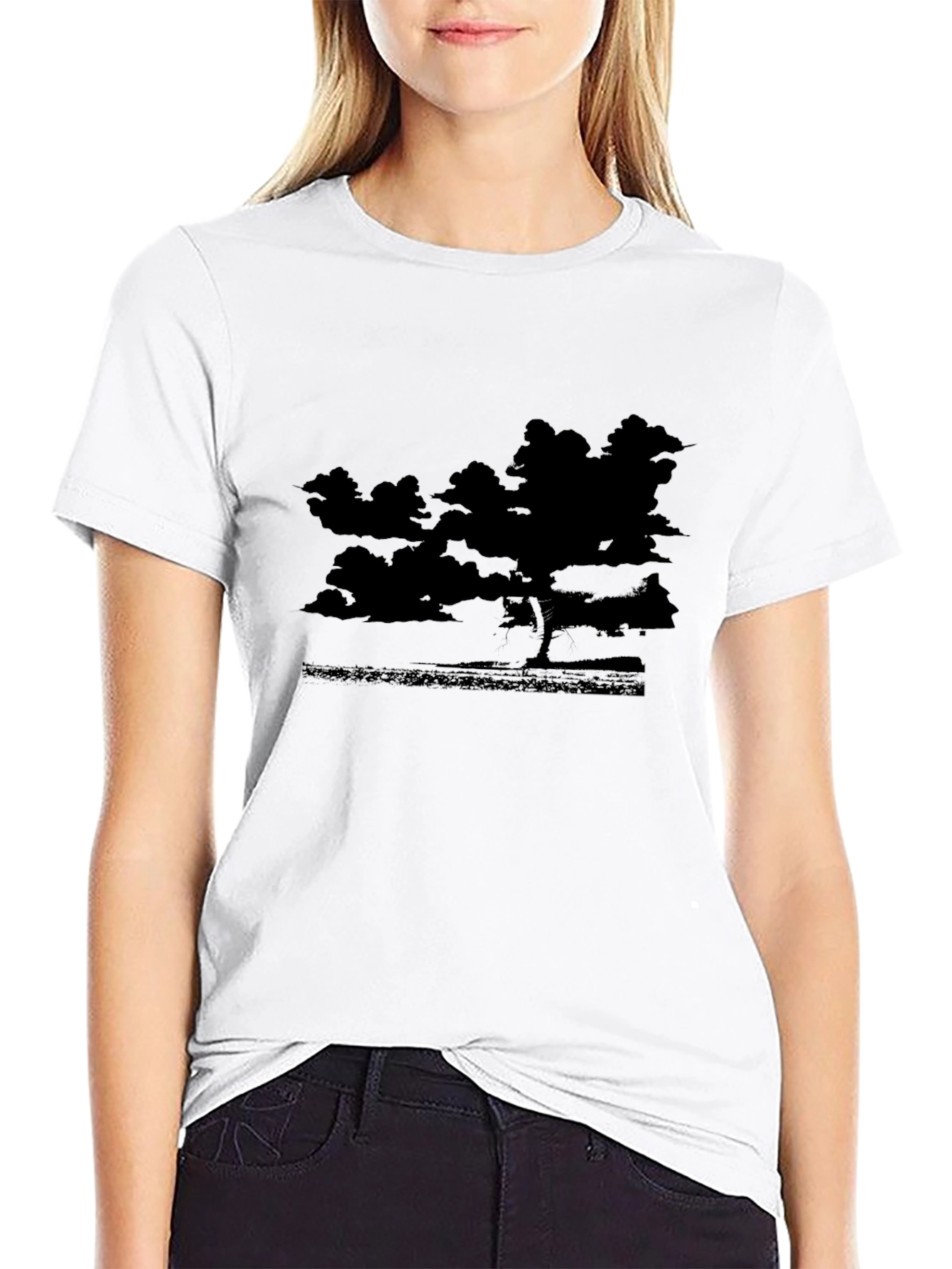 Black Black Silhouette Landscape T-Shirt view 9