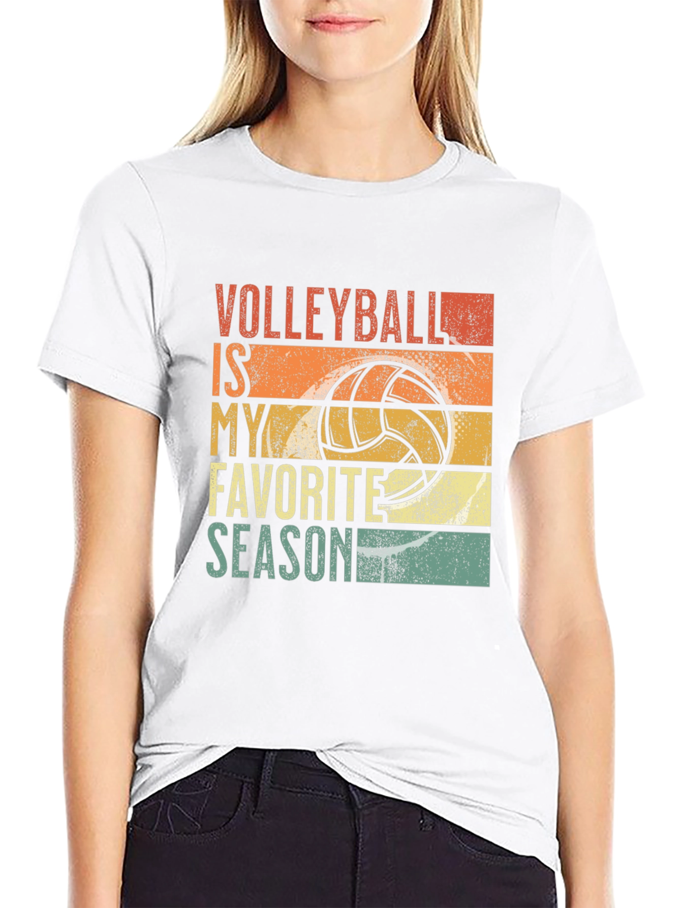 Black Volleyball Is My Favorite Season Graphic Tee view 9
