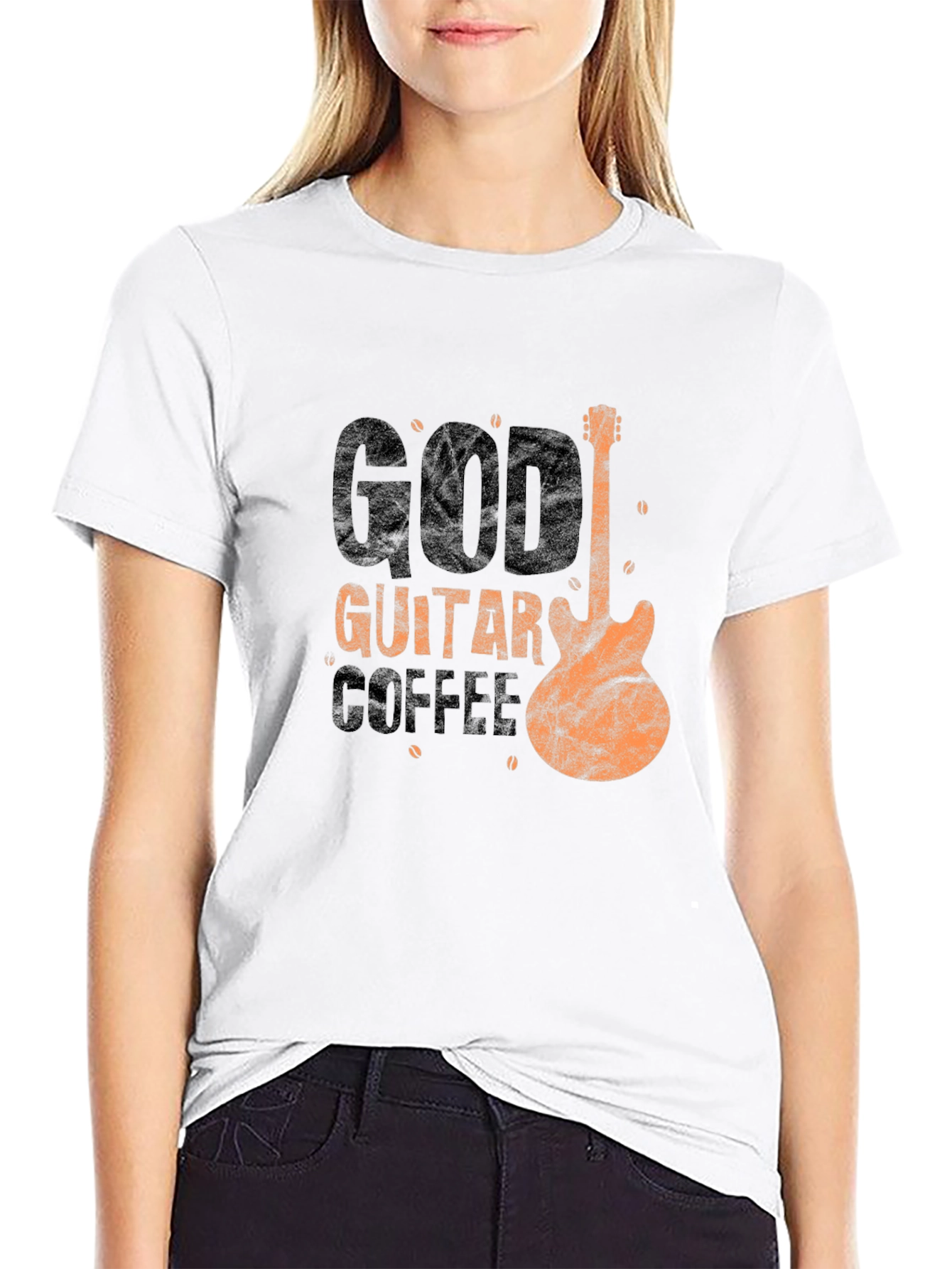 Black God Guitar Coffee T-Shirt - Music Lover Tee view 9