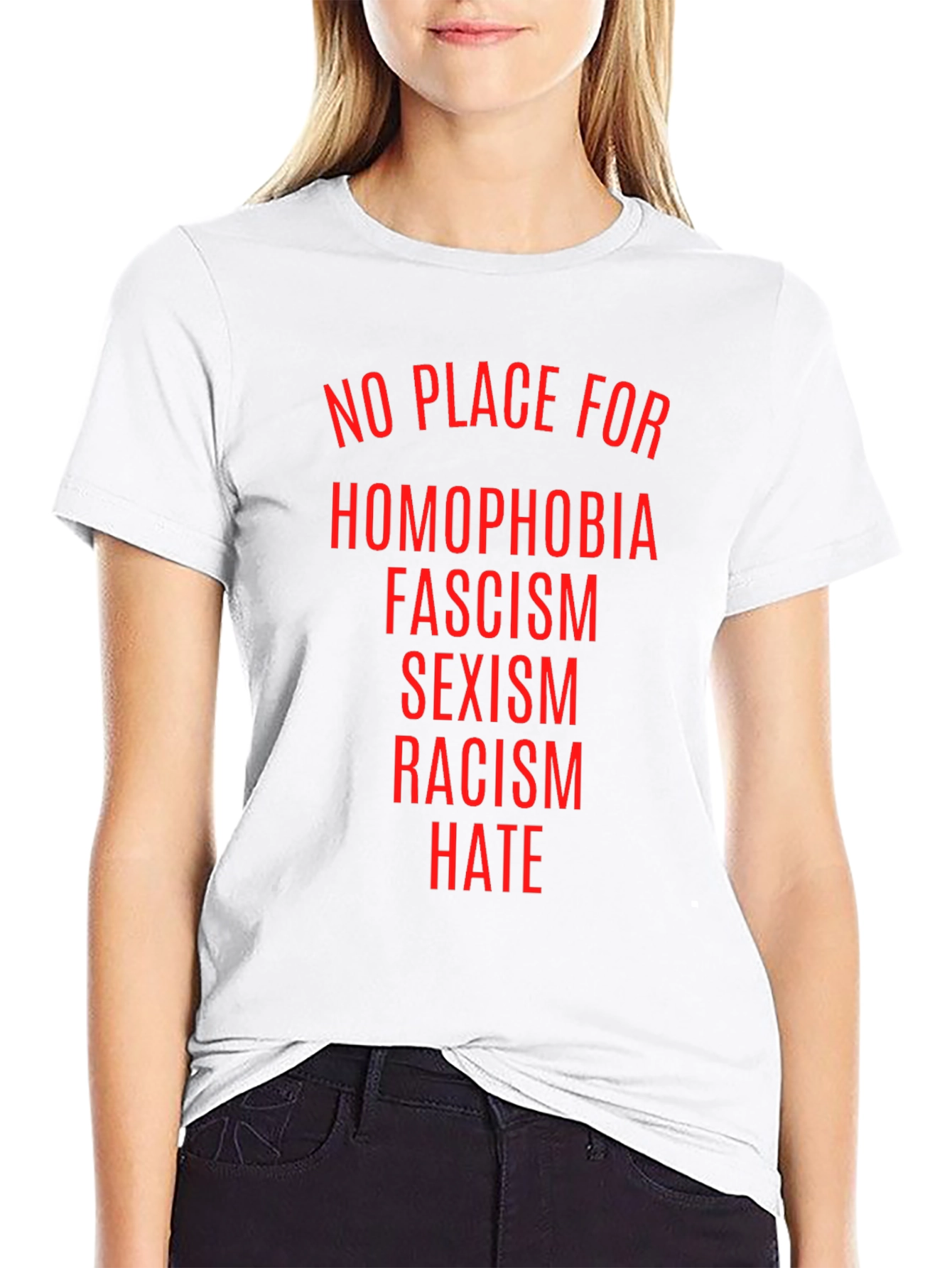 Black No Place For Hate T-Shirt view 9