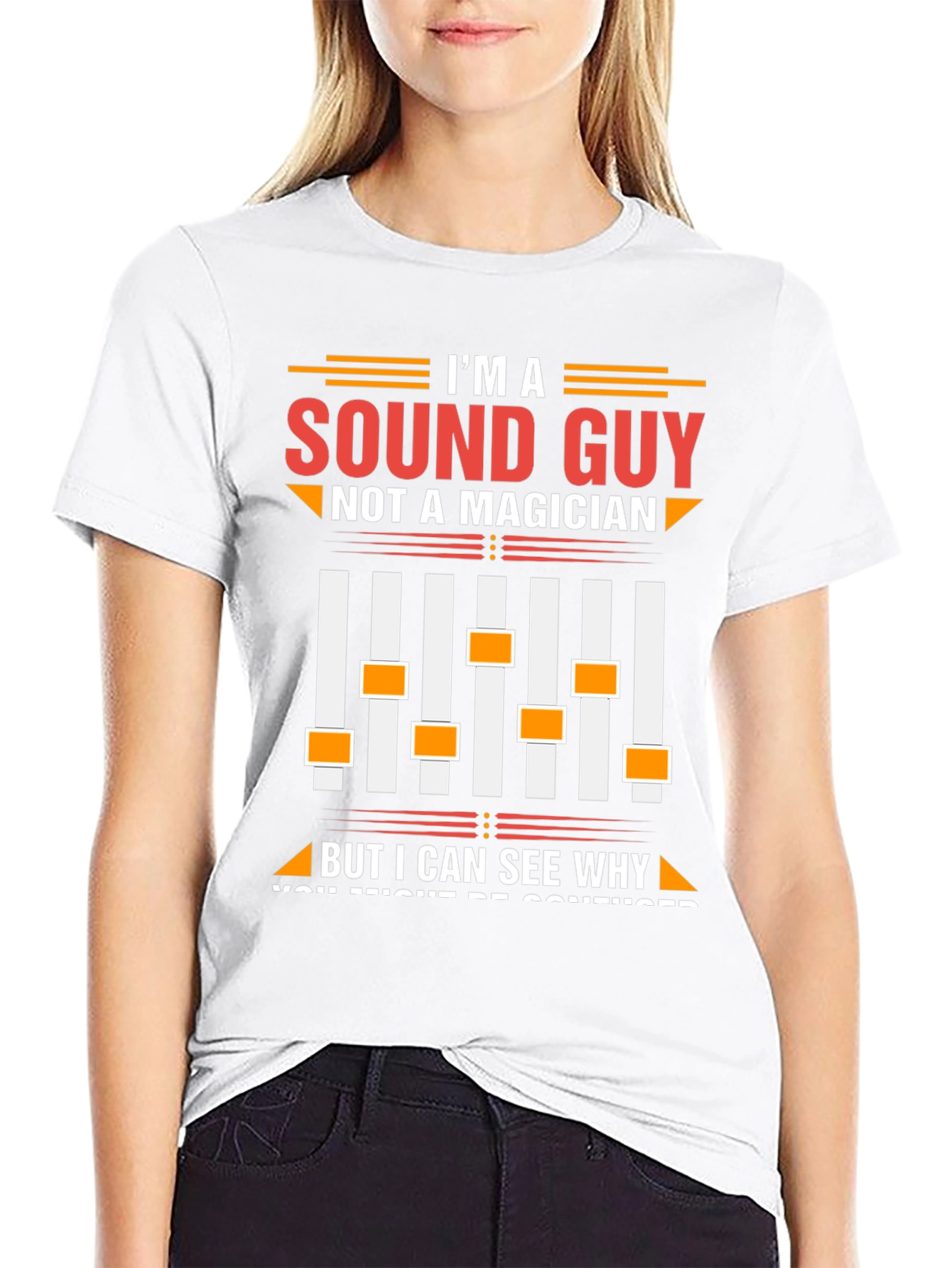 Black Sound Guy T-Shirt - Not a Magician Audio Engineer Tee view 9