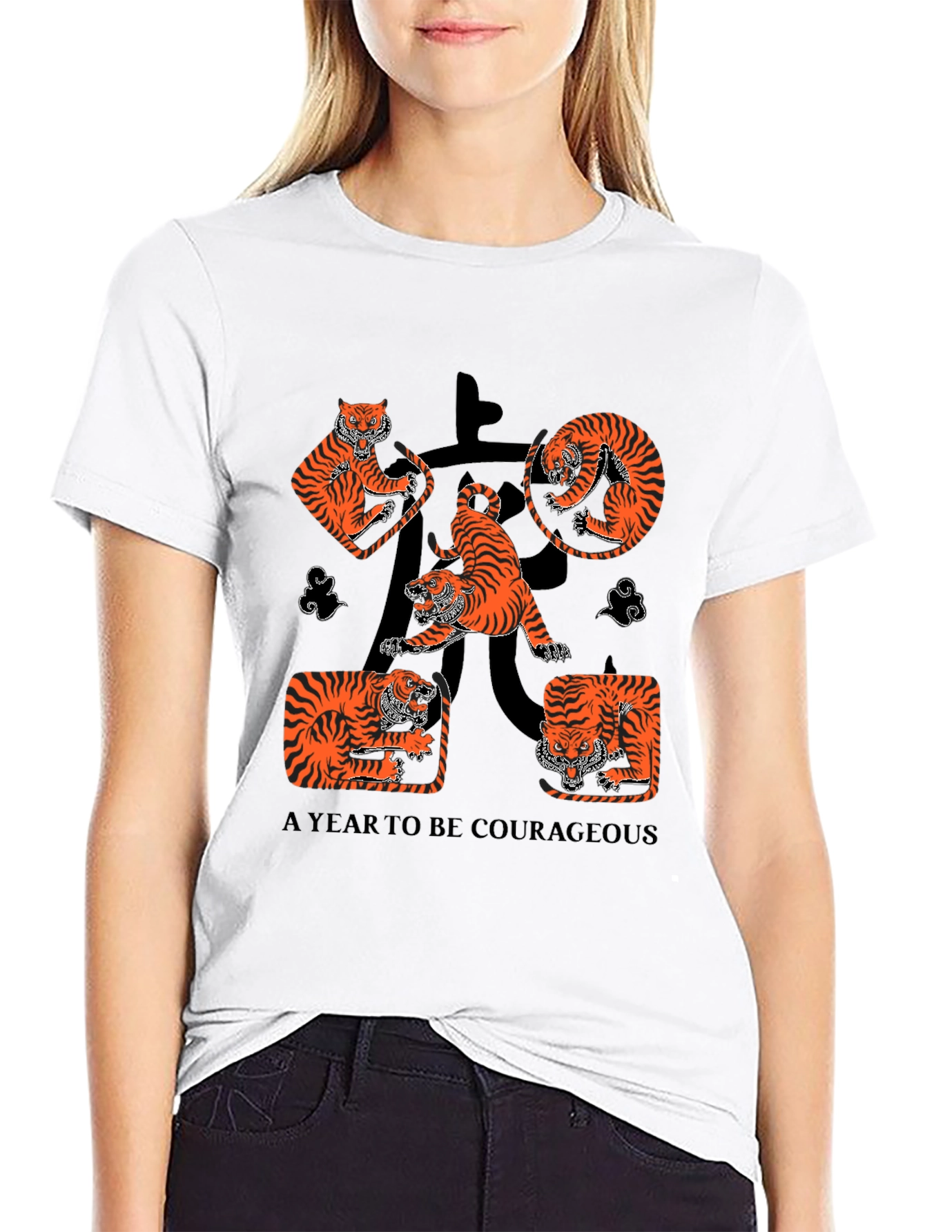 Black Year of the Tiger Graphic Tee - Black view 9