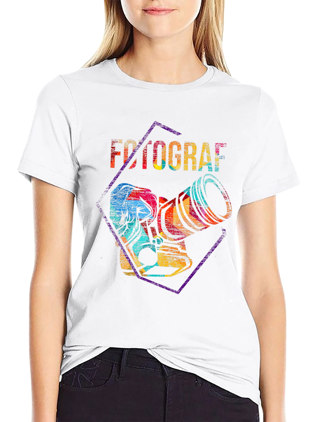 Black Colorful Photographer T-Shirt - Premium Graphic Tee view 9