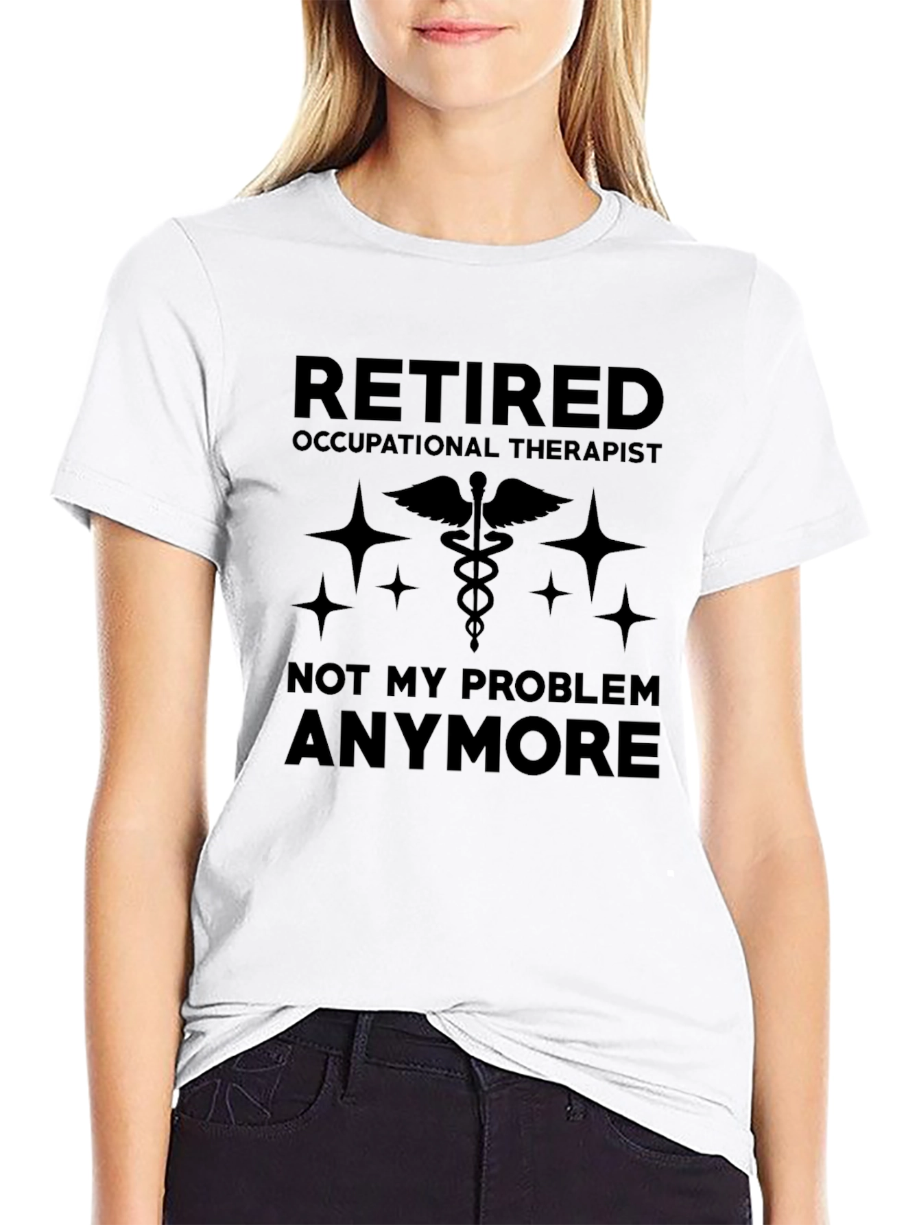 Black Retired Occupational Therapist T-Shirt - Funny Retirement Gift view 9