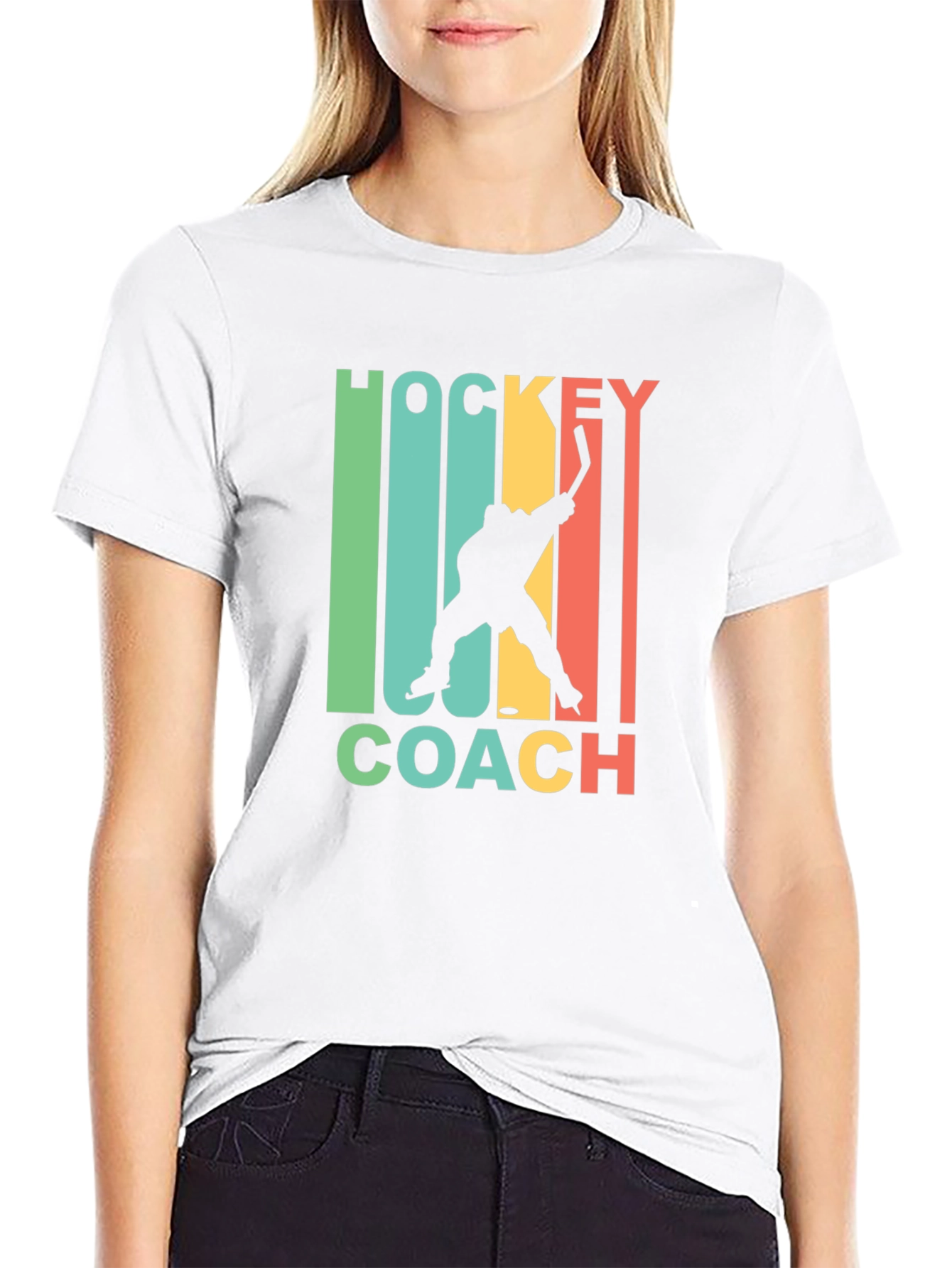 Black Hockey Coach Graphic Tee - Retro Style view 9