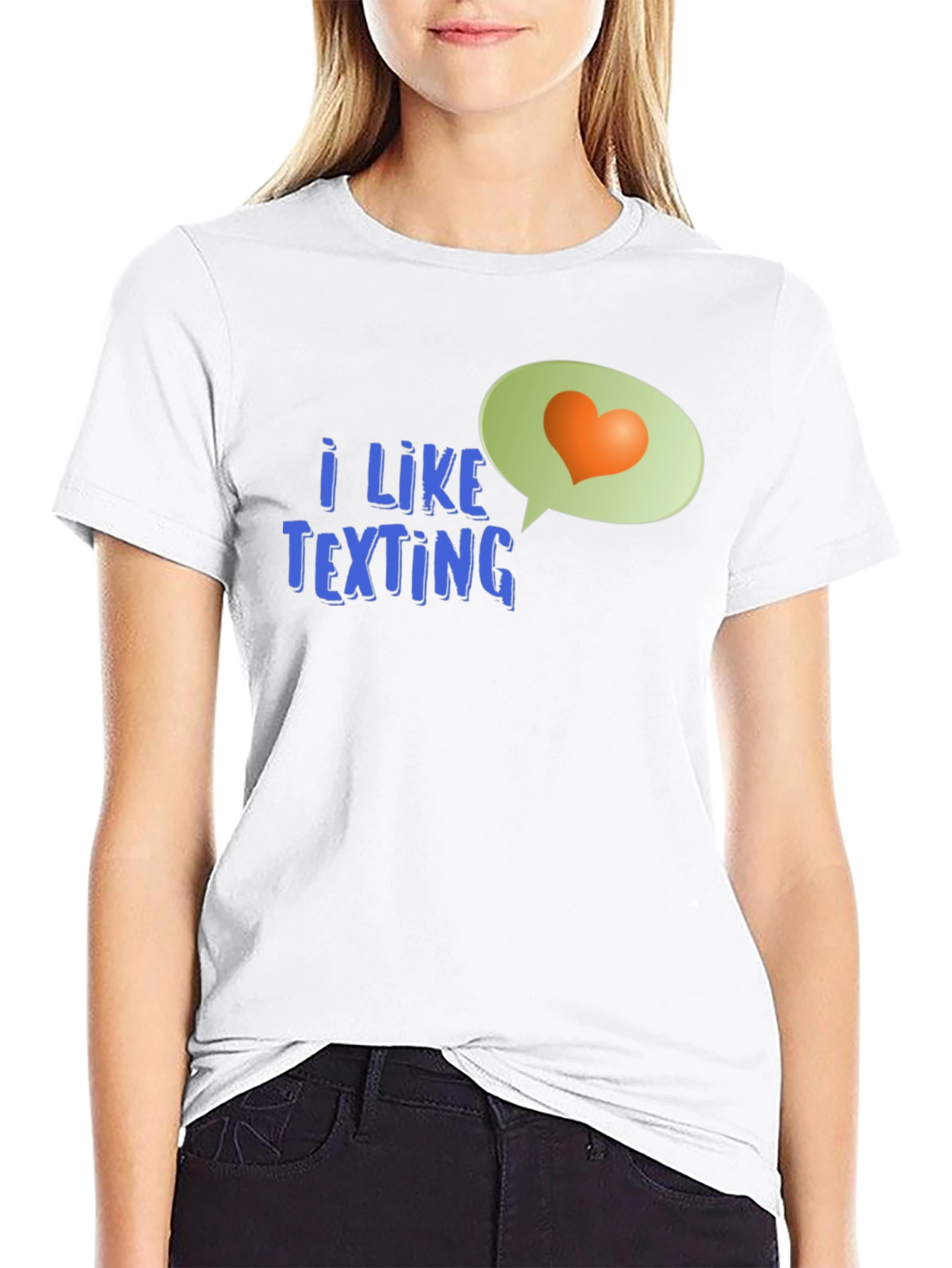 Black I Like Texting Heart Tee - Stylish Graphic T-Shirt view 9