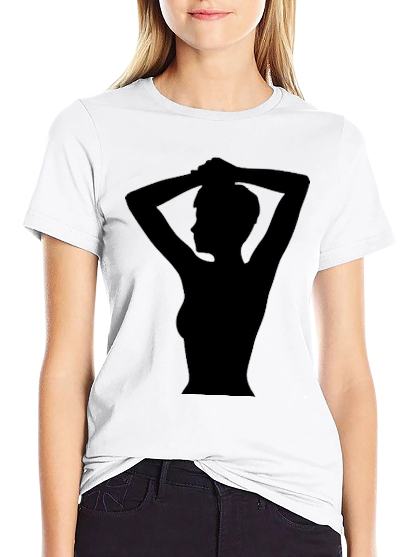 Black Silhouette Graphic Tee - Stylish Black T-Shirt view 9