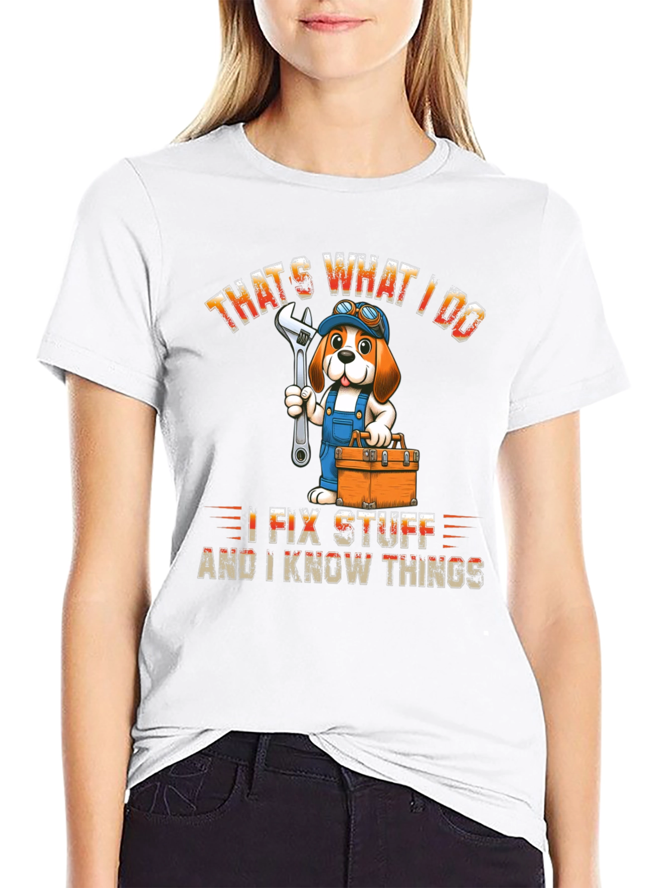 Black That's What I Do I Fix Stuff T-Shirt view 9