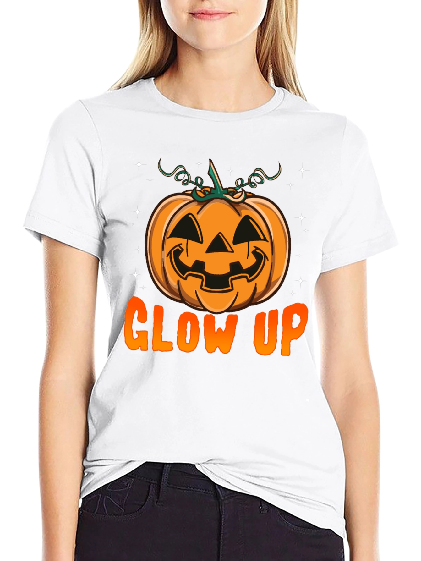 Black Glow Up Pumpkin Graphic Tee view 9