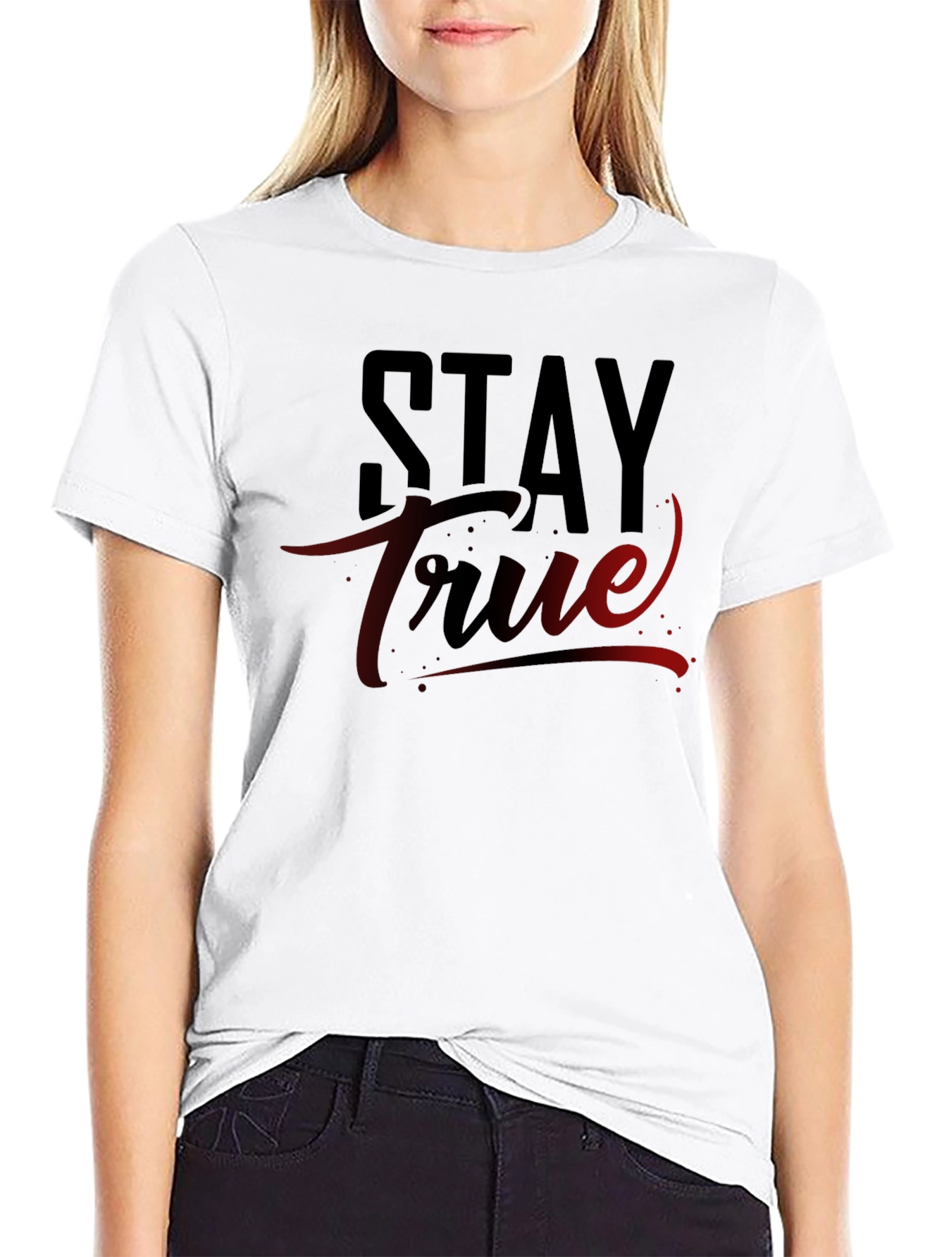 Black Stay True Black Graphic T-Shirt view 9