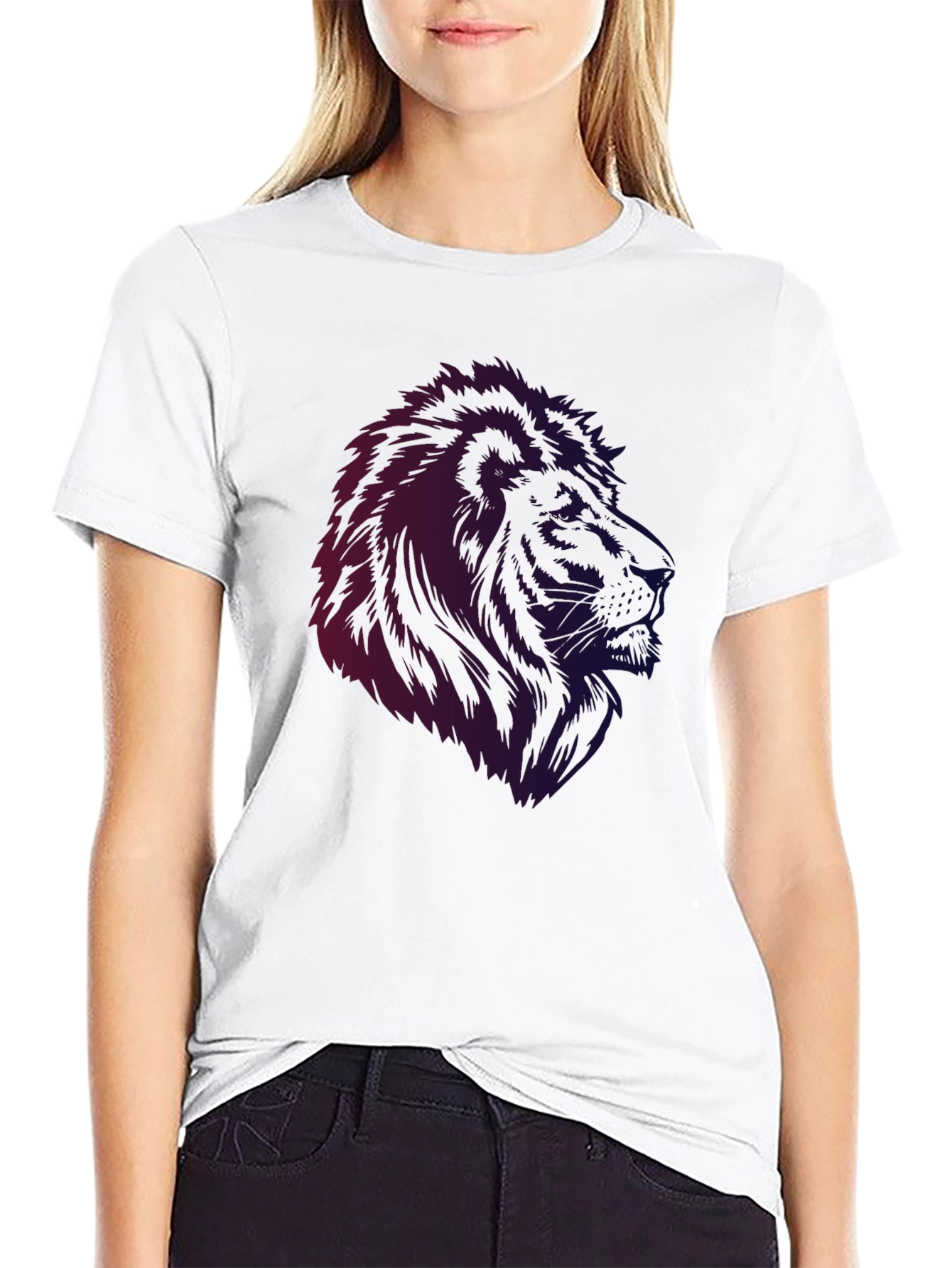Black Lion Graphic Black T-Shirt - Men's Casual Tee view 9
