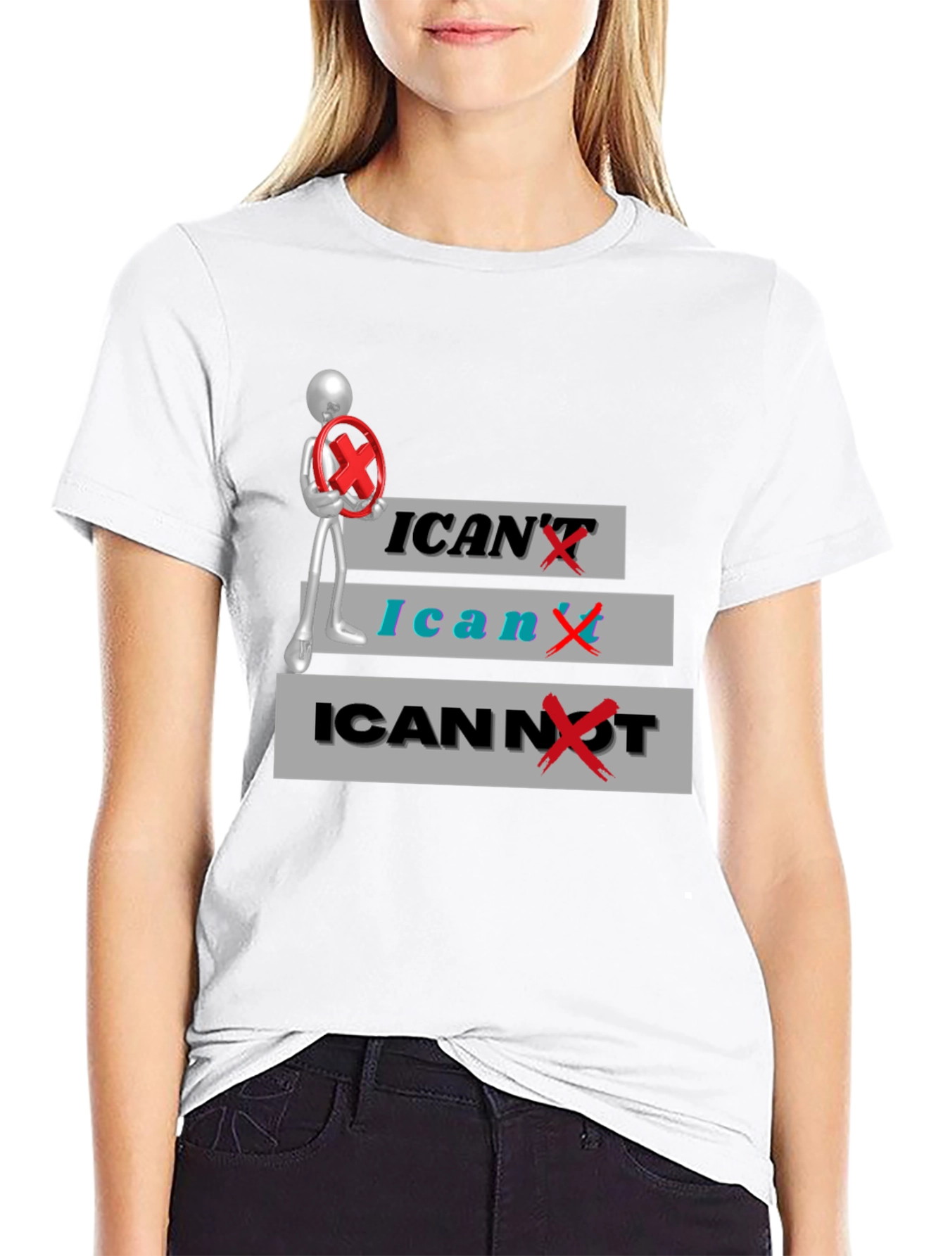 Black I Can't / I Can / I Cannot T-Shirt view 9