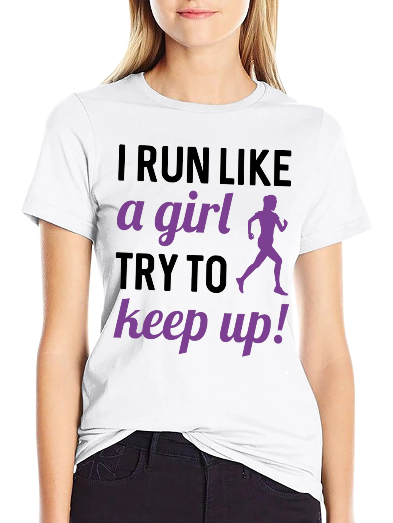 Black I Run Like A Girl T-Shirt Funny Running Gift view 9