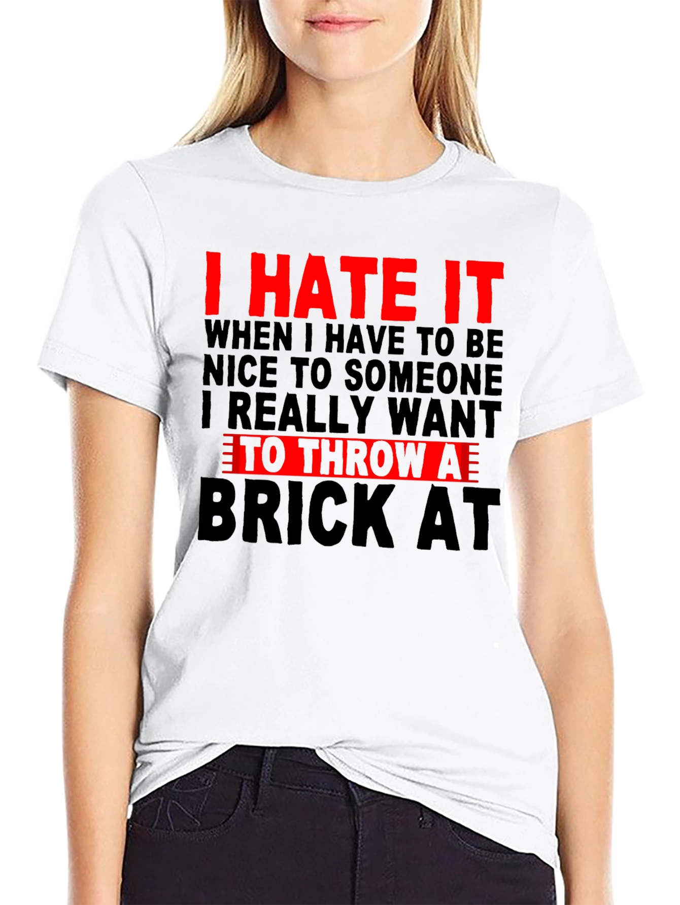 Black I Hate It T-Shirt - Funny Sarcastic Tee view 9