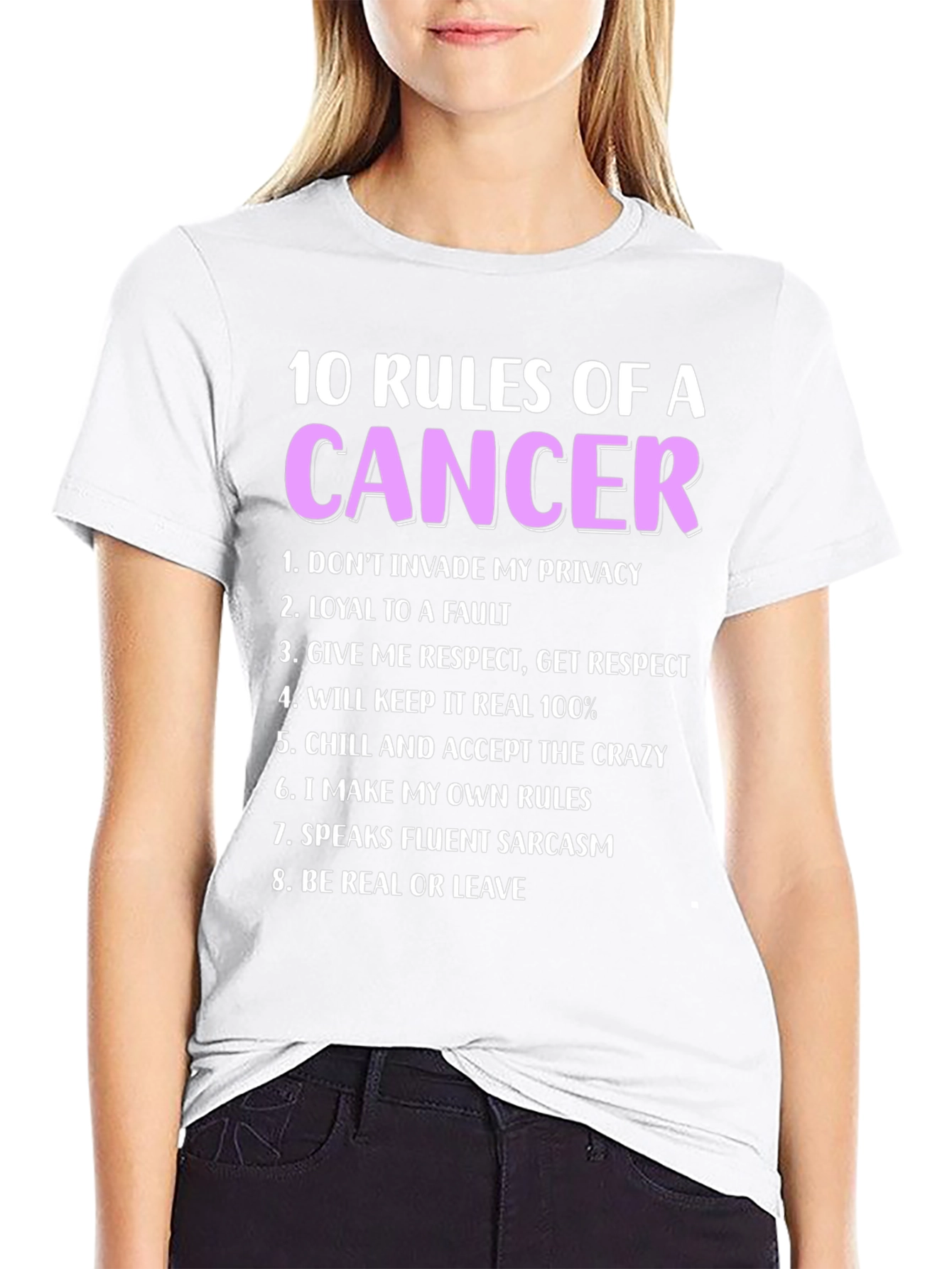 Black Cancer Zodiac T-Shirt - 10 Rules view 9