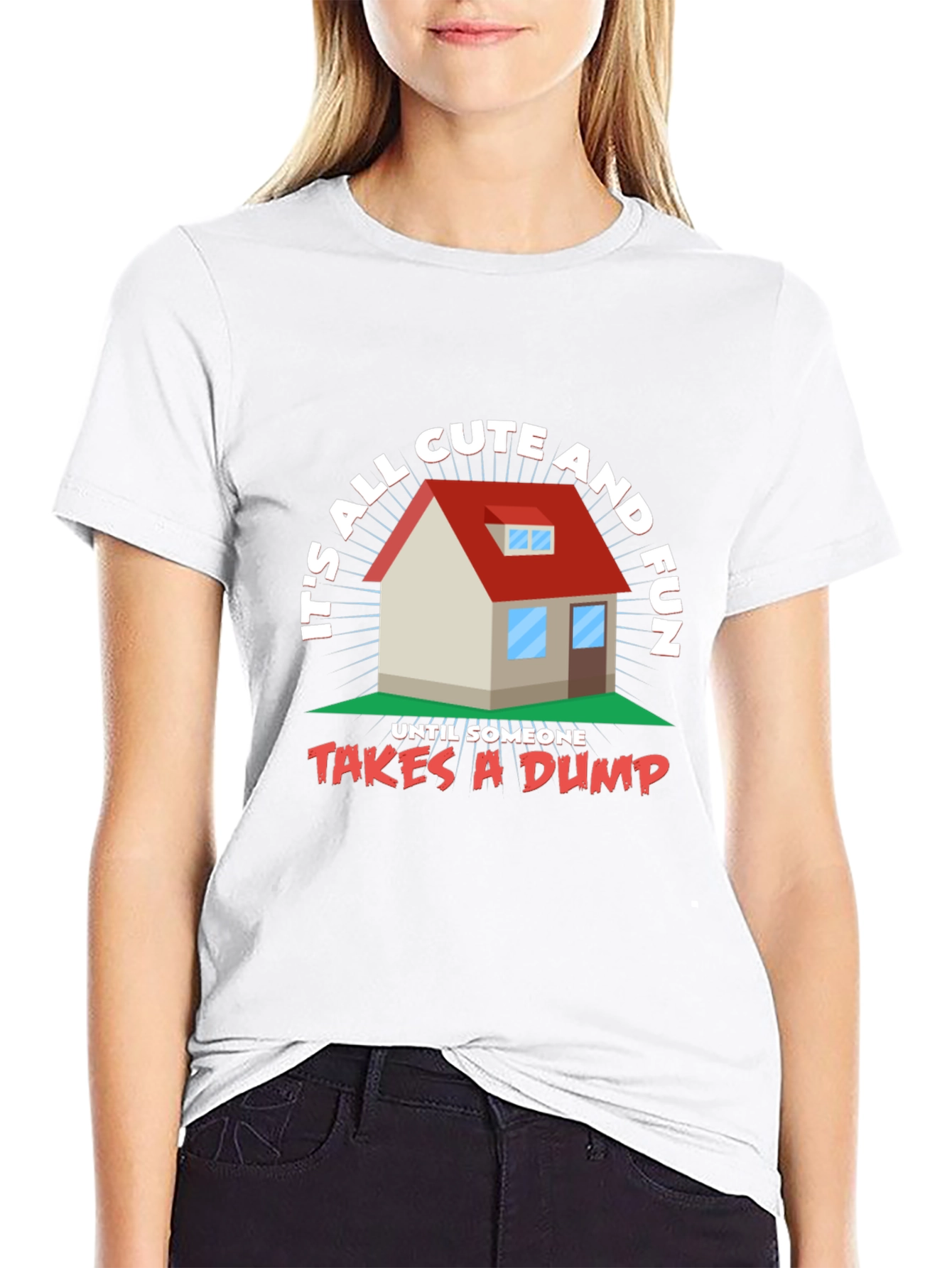 Black Funny House Graphic T-Shirt  view 9