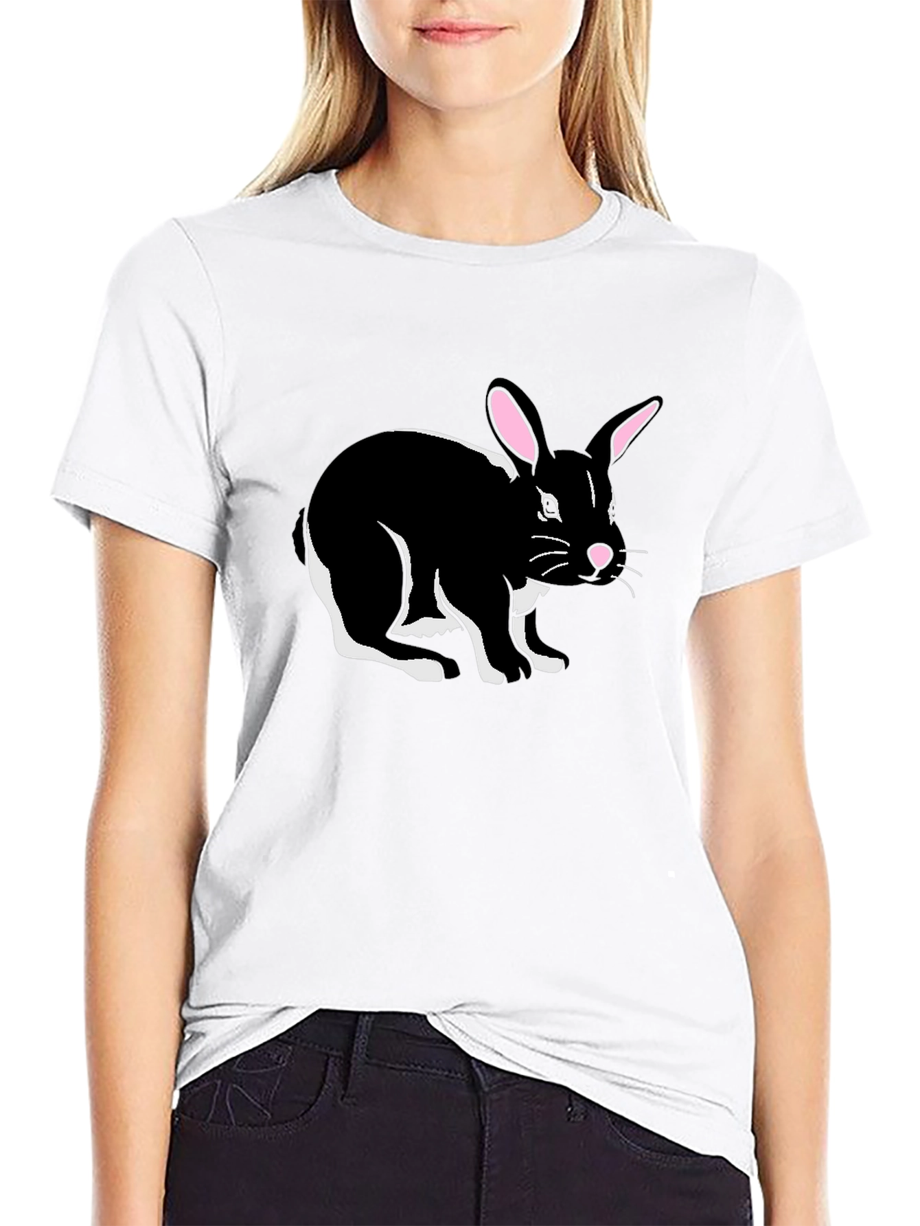 Black Black Rabbit Graphic Tee - Men's Stylish Crew Neck T-Shirt view 9