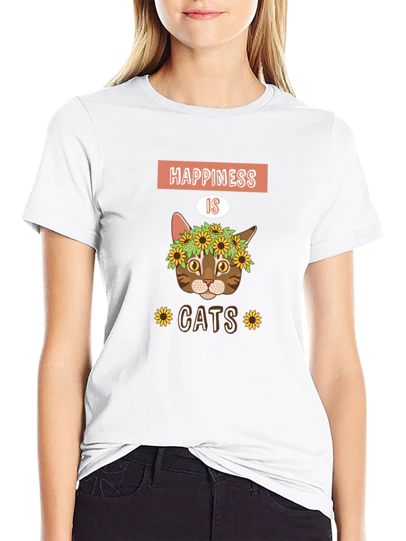 Black Happiness is Cats Graphic T-Shirt view 9