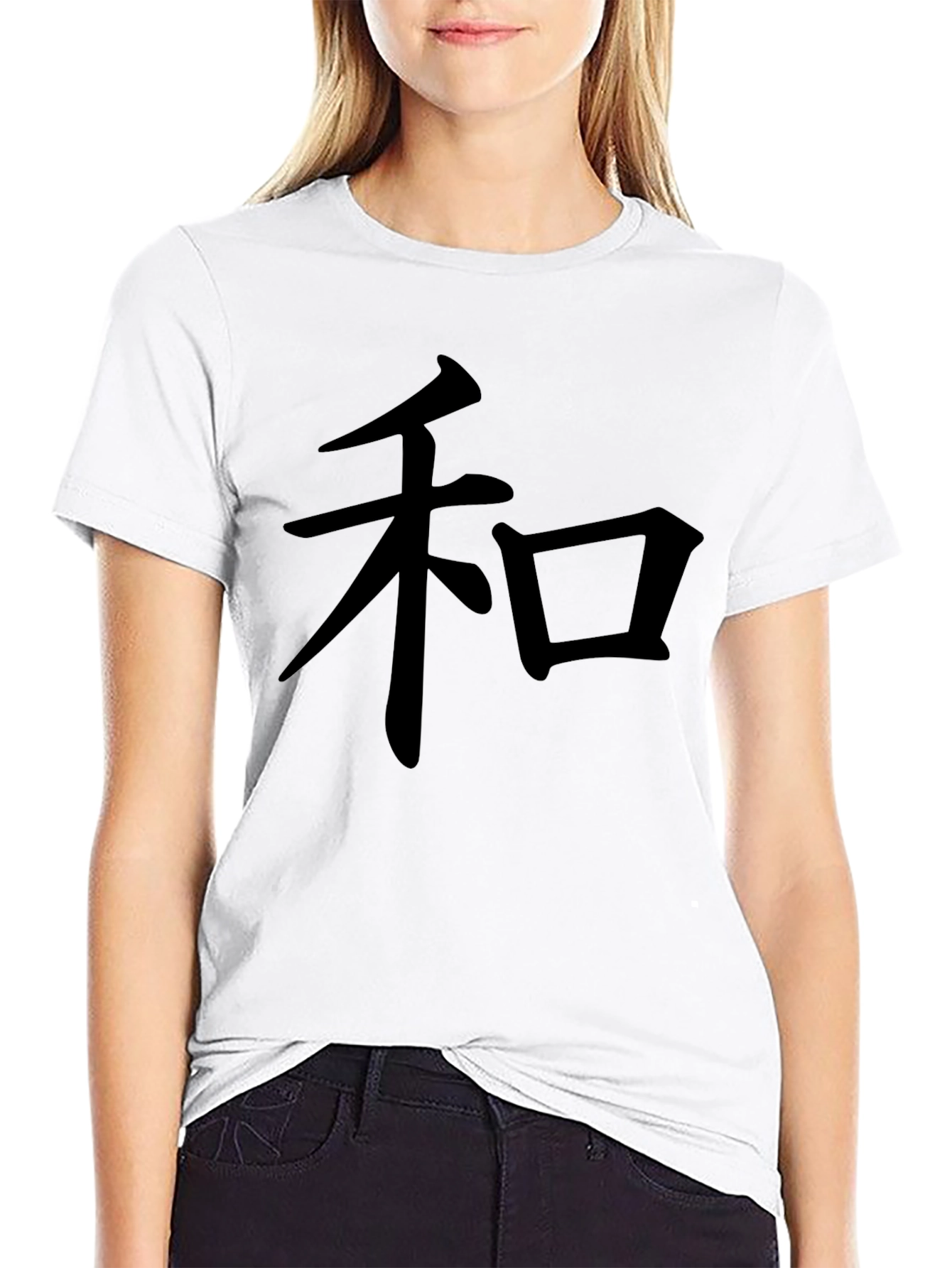 Black Black T-Shirt with Kanji Symbol view 9
