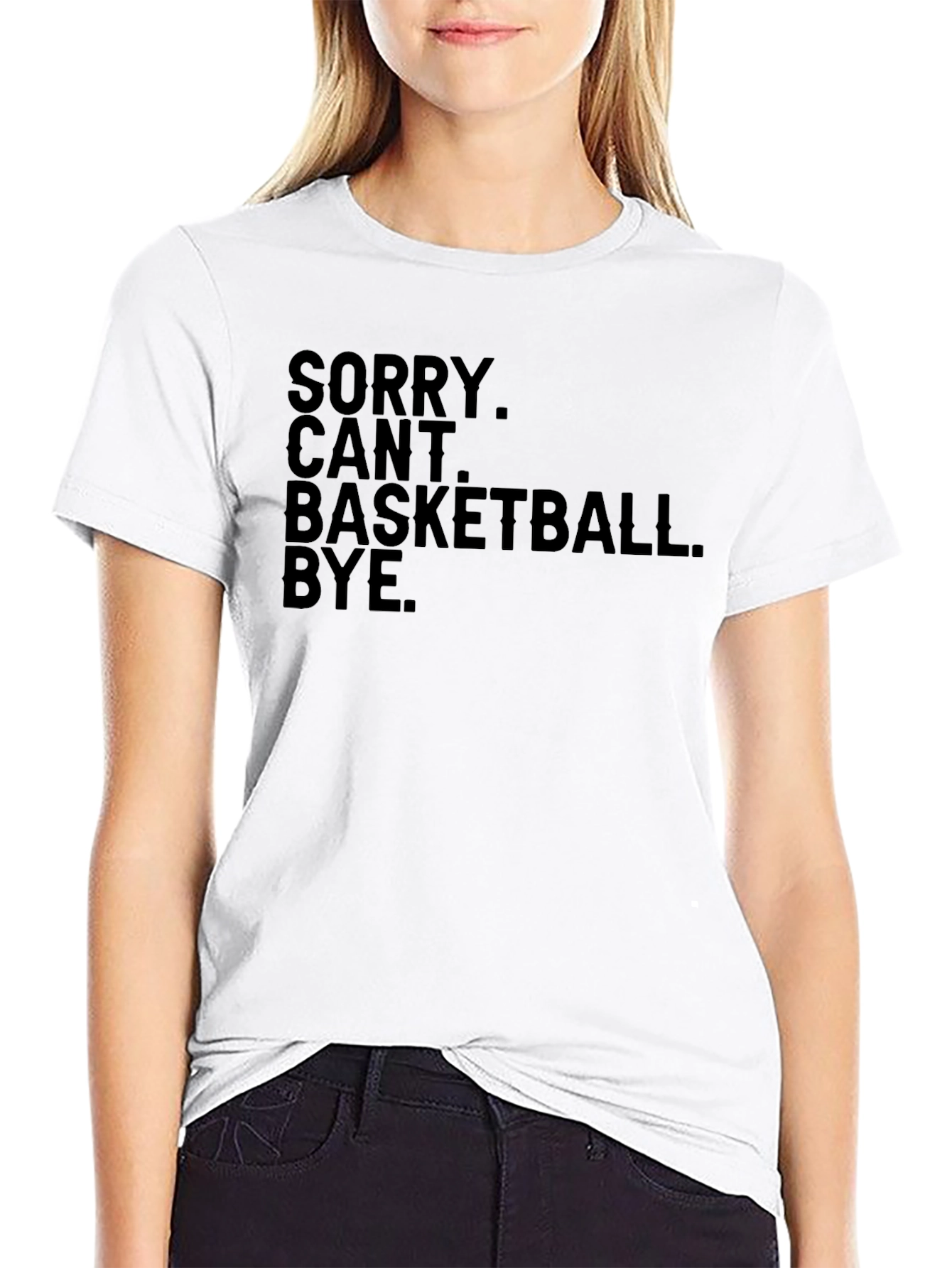 Black Funny Sorry Can't Basketball Bye Black T-Shirt view 9