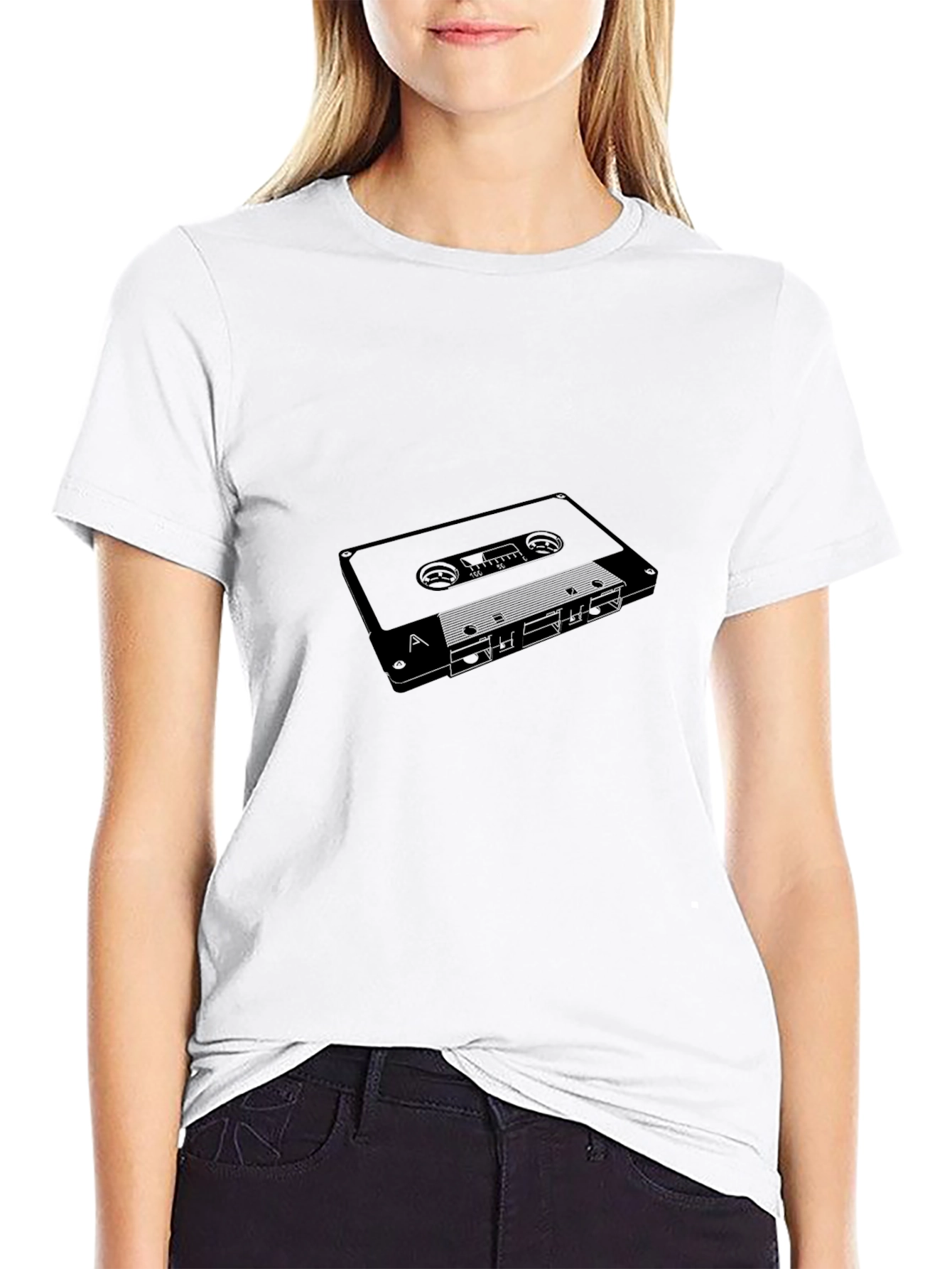 Black Retro Cassette Tape Graphic T-Shirt - Black view 9