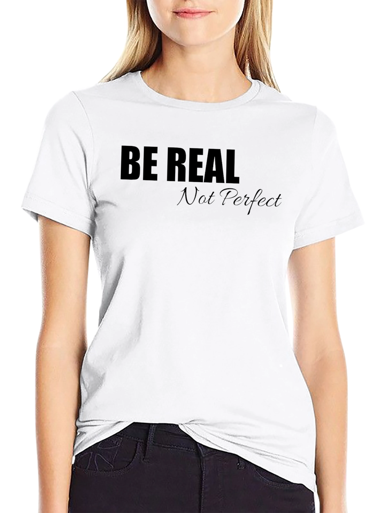 Black Be Real Graphic Tee - Black Casual T-Shirt view 9