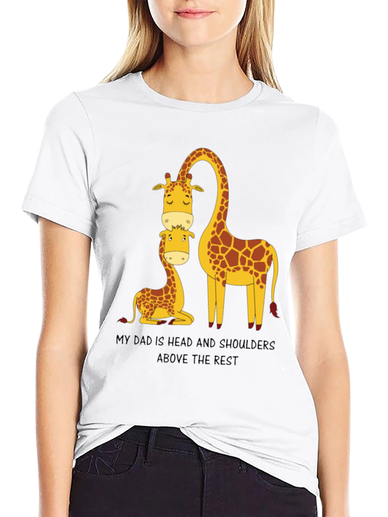 Black Giraffe Dad T-Shirt: Head and Shoulders Above the Rest view 9
