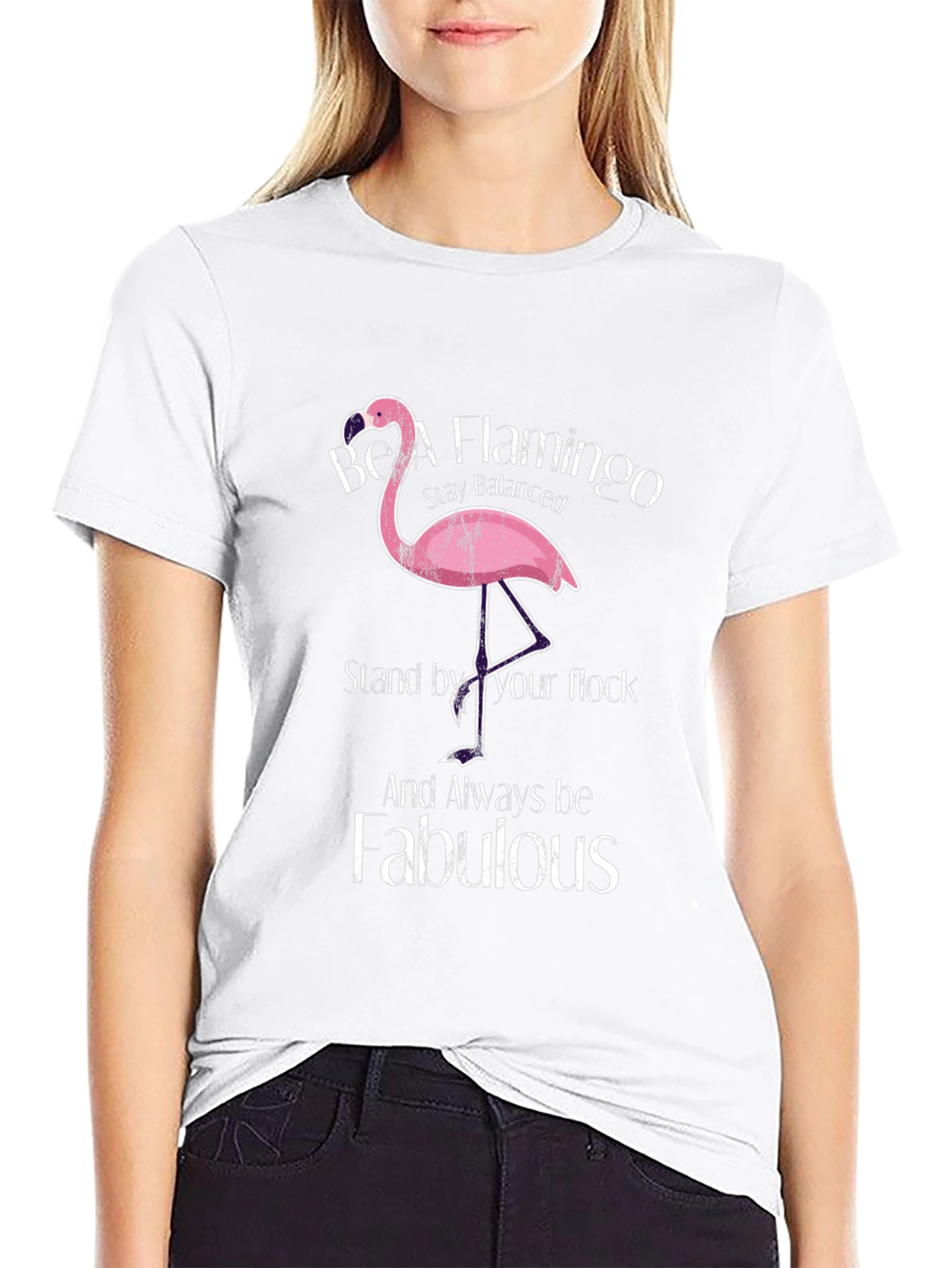 Black Be A Flamingo T-Shirt view 9
